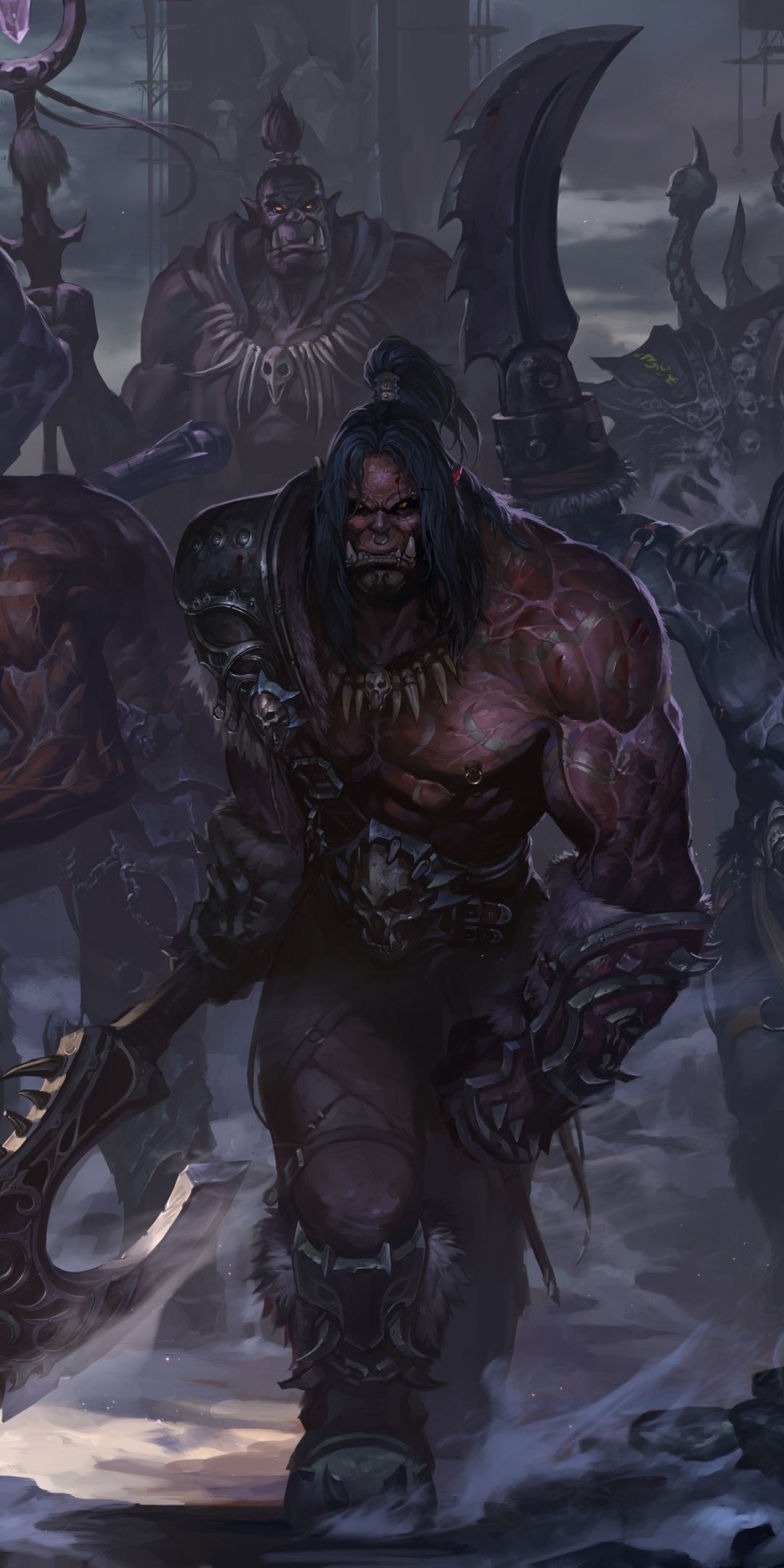 World of Warcraft orcs, Warrior art, Epic wallpaper, Impressive characters, 1080x2160 HD Phone