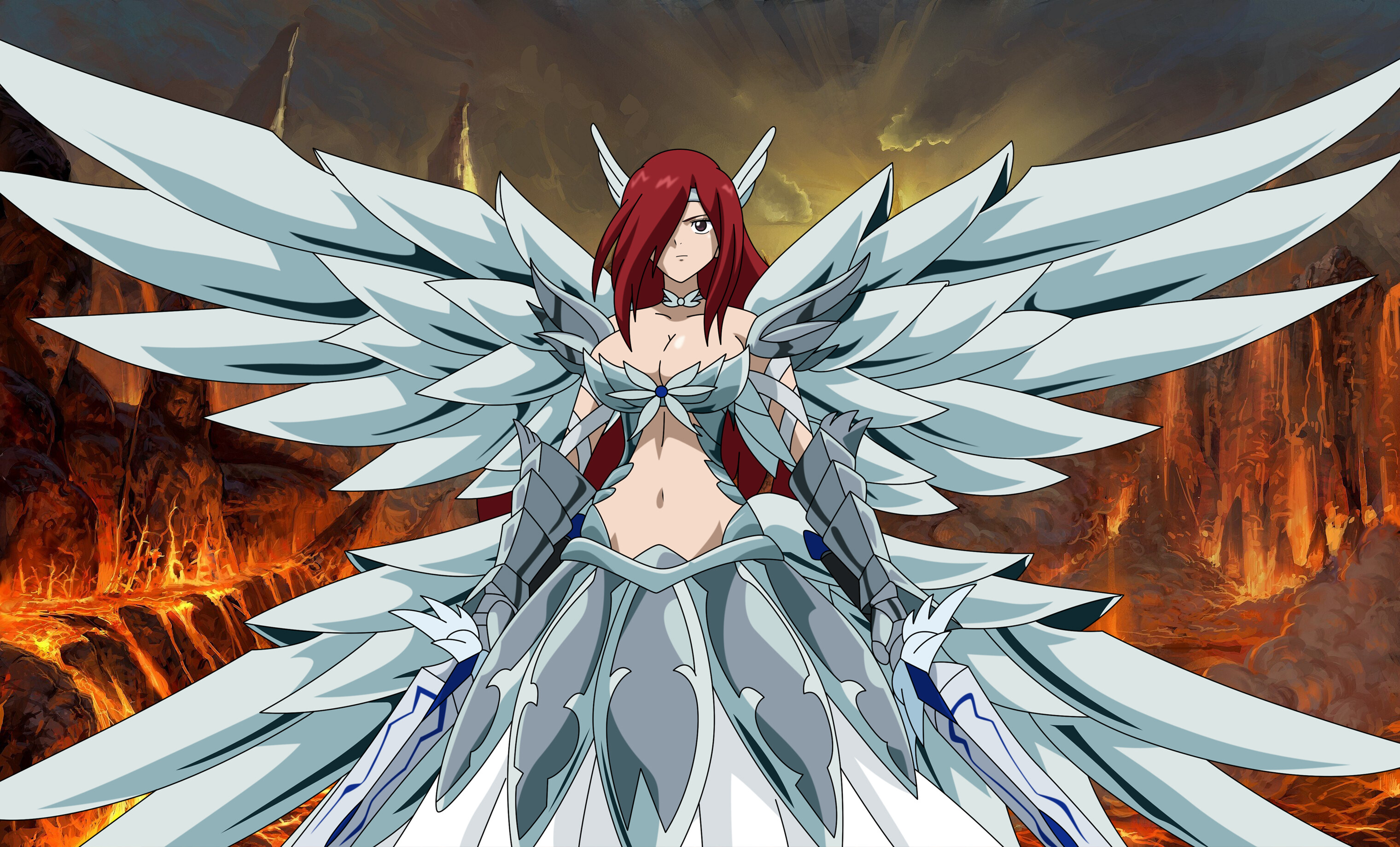 Fairy Tail: Anime, Erza Scarlet, an S-Class Mage, a member of Team Natsu. 3040x1840 HD Wallpaper.