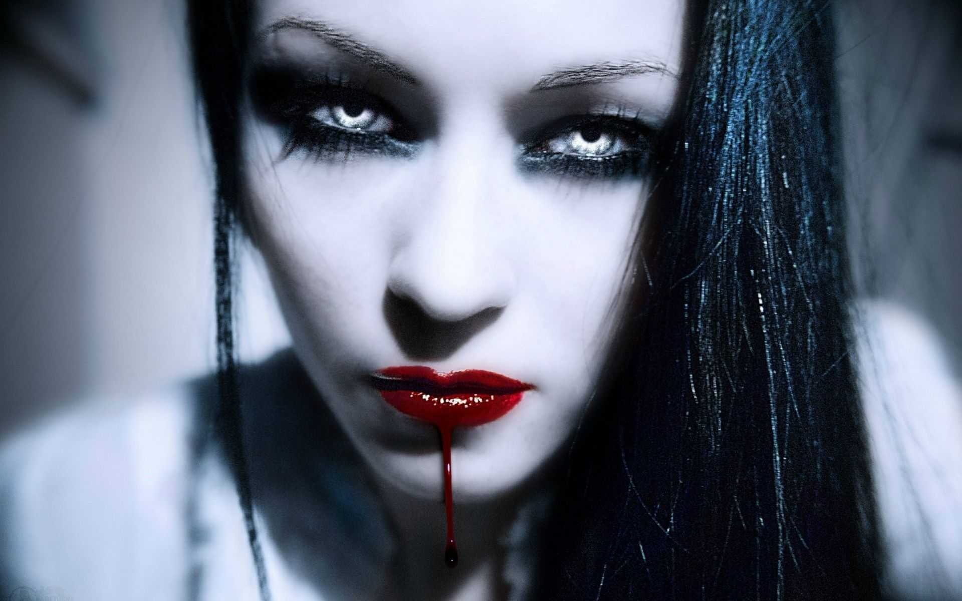 Goth Girl: A female vampire, Grim appearance, Melancholic, Nocturnal. 1920x1200 HD Wallpaper.