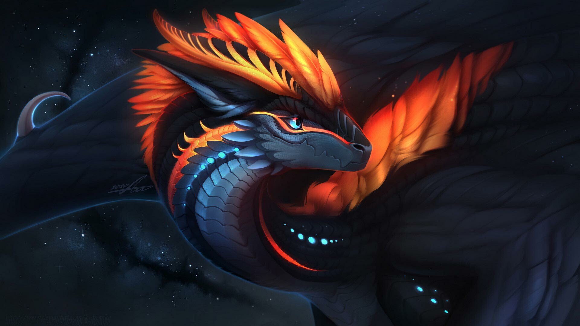 Dragon: Reptilian creature, Cryptid, Fictional character. 1920x1080 Full HD Background.