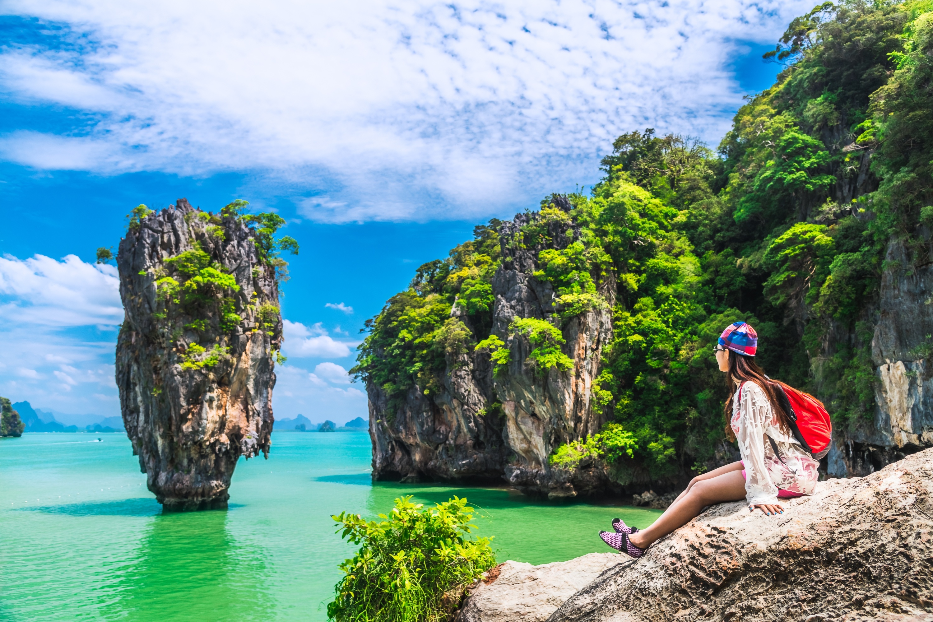 Khao Phing Kan, James Bond Island, Spectacular rock formations, Thailand's beauty, 3000x2000 HD Desktop