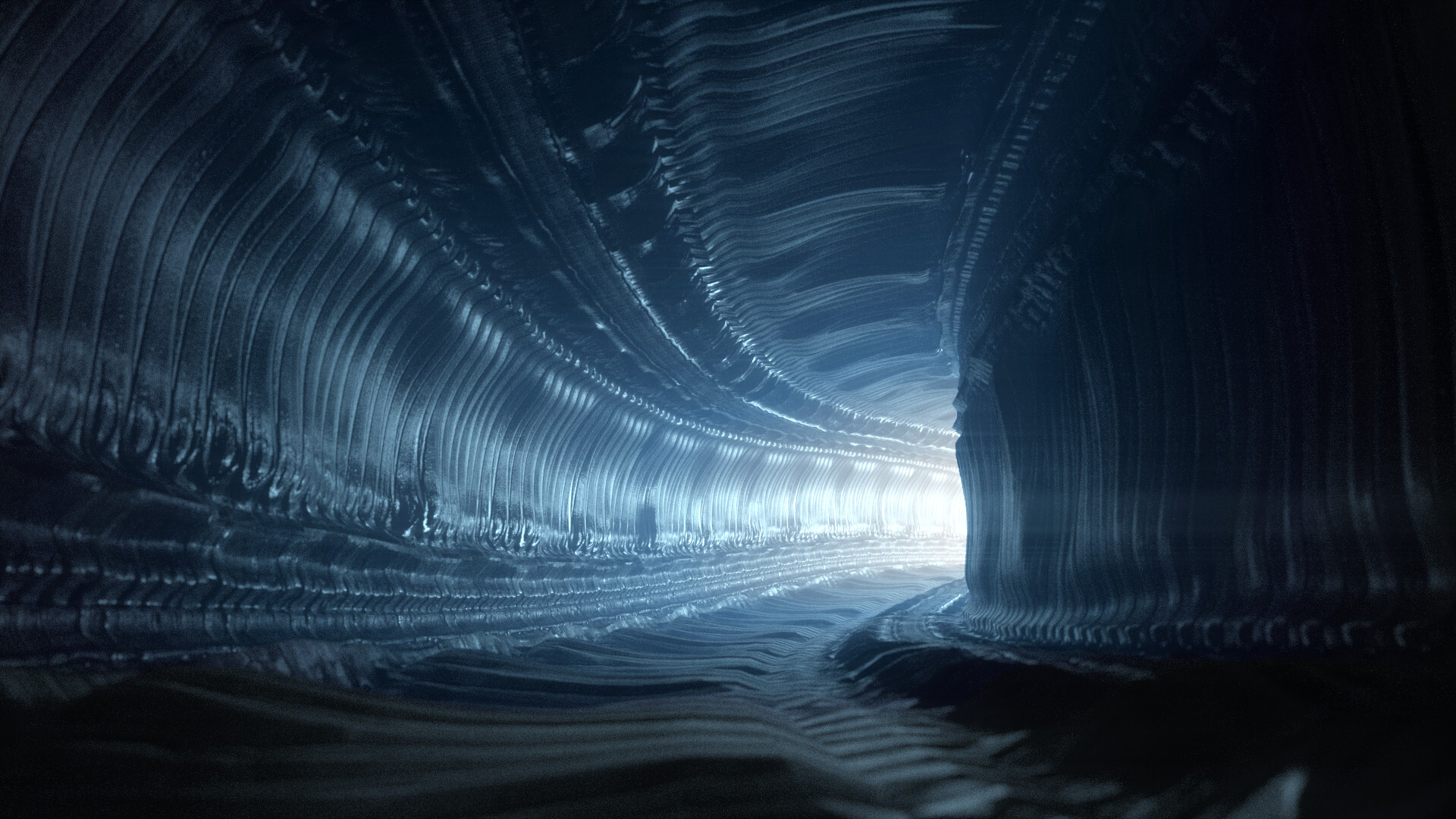 H.R. Giger: Inside The Alien Spaceship, Xenomorph Сhitin. 1920x1080 Full HD Wallpaper.