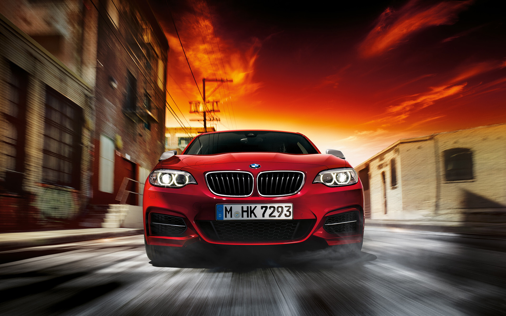 BMW 2 Series: The first-generation, A rear-wheel-drive 2-door coupe, 2015 car. 1920x1200 HD Background.