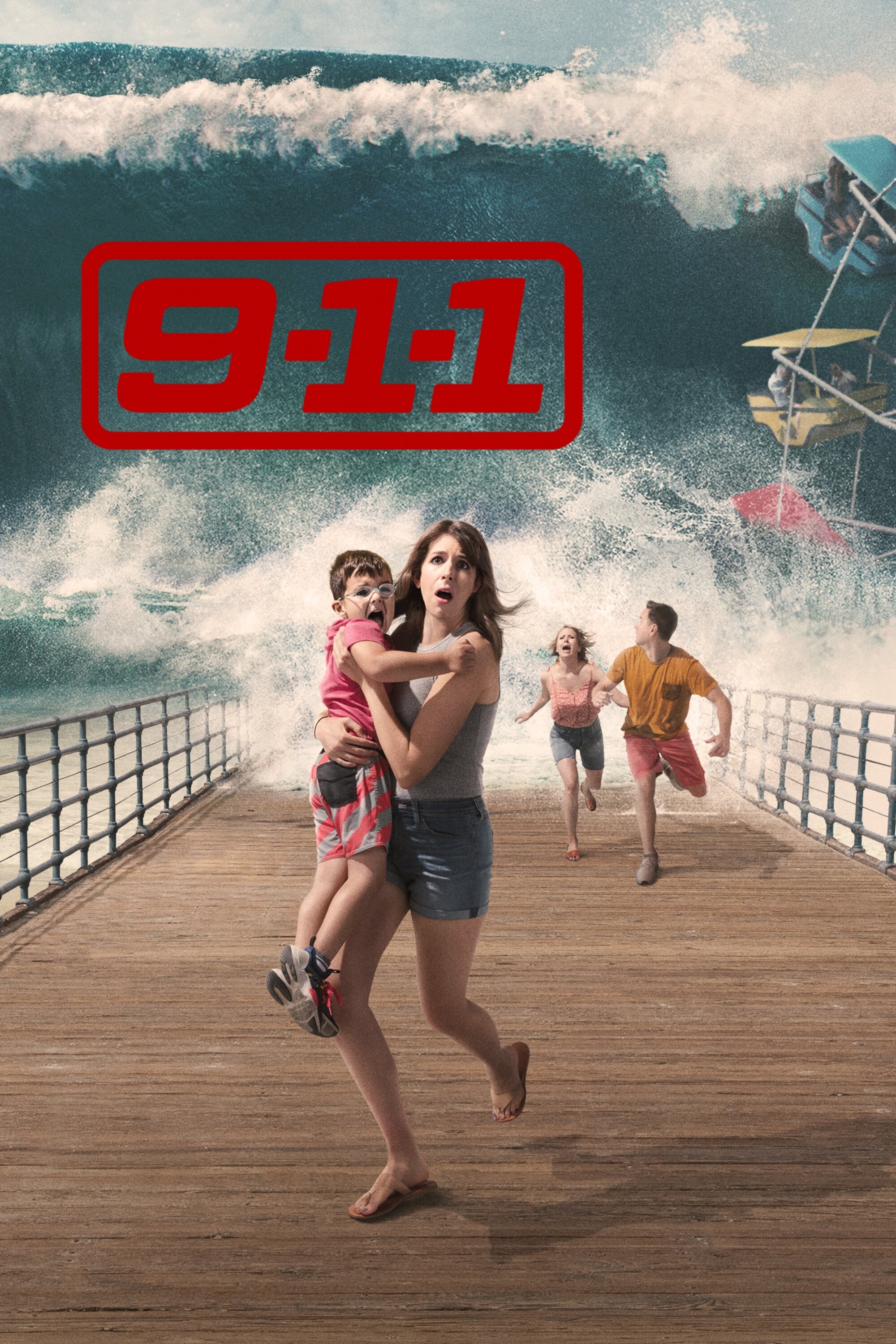 9-1-1 (TV Series): Nature Disaster, Monter-Wave, People In Great Danger, Los Angeles. 2000x3000 HD Background.