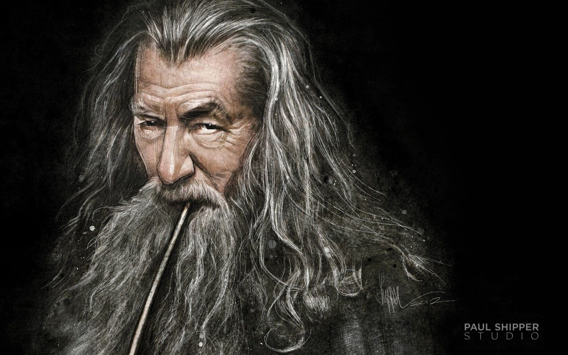 Gandalf, The Hobbit, Digital wallpaper, Lord of the Rings, 1920x1200 HD Desktop