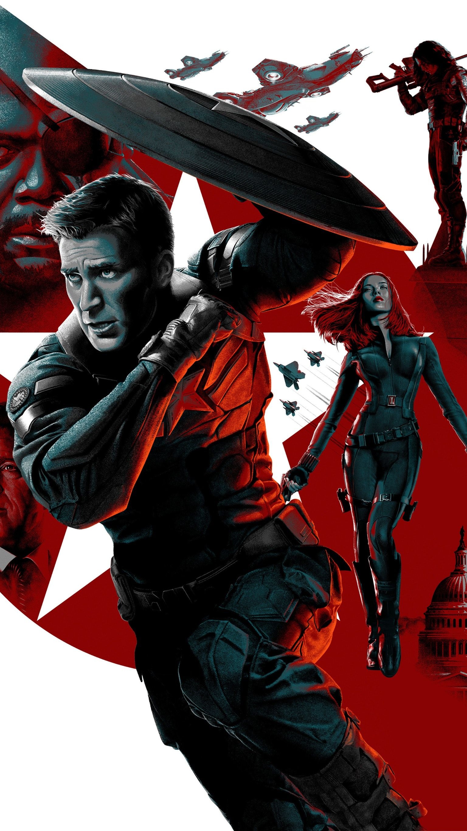 Winter Soldier, Captain America, Phone wallpaper, Movie mania, 1540x2740 HD Phone
