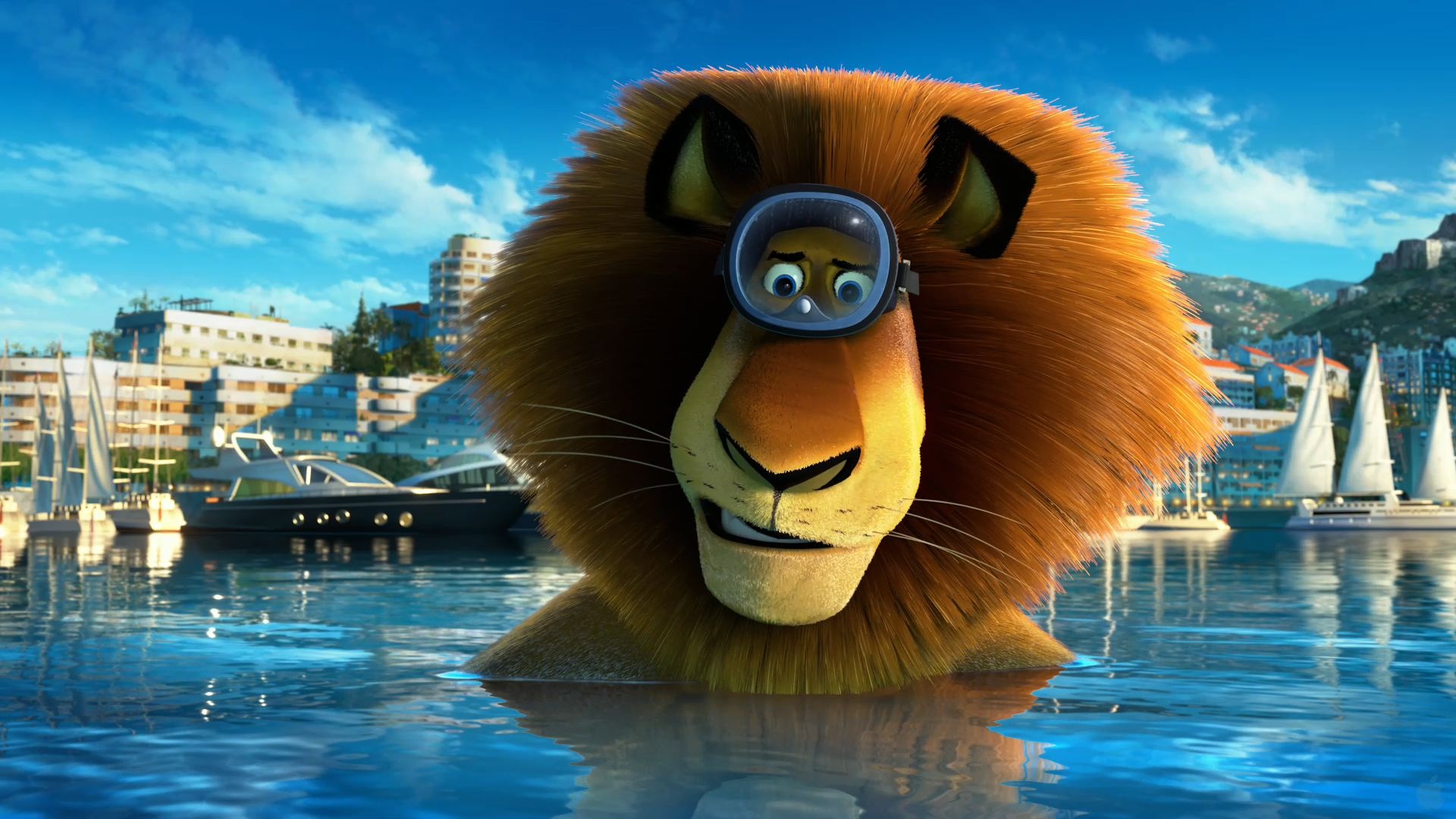 DreamWorks: Madagascar 3: Europe's Most Wanted, Alex the Lion, Computer-animated adventure, 2012. 1920x1080 Full HD Background.