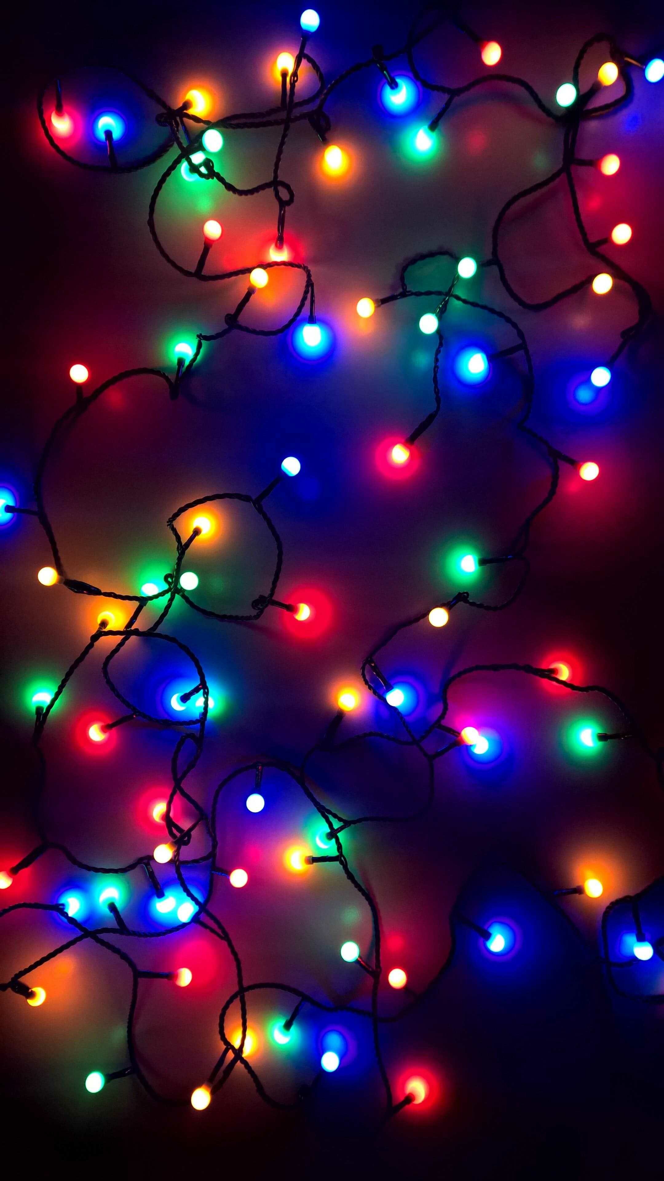 Christmas Lights: Often used for decoration in celebration of New Year. 2160x3840 4K Wallpaper.