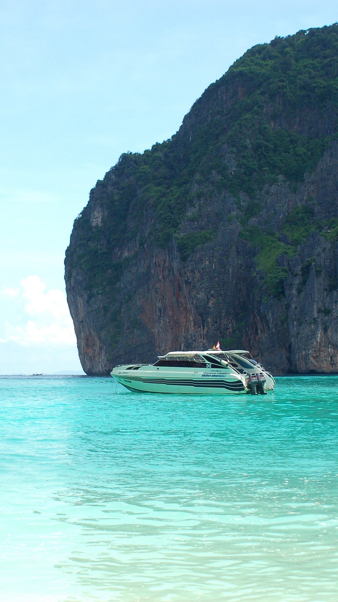 Phi Phi: Island, 90-minute ferry journey from either Phuket, Boat. 1080x1920 Full HD Wallpaper.