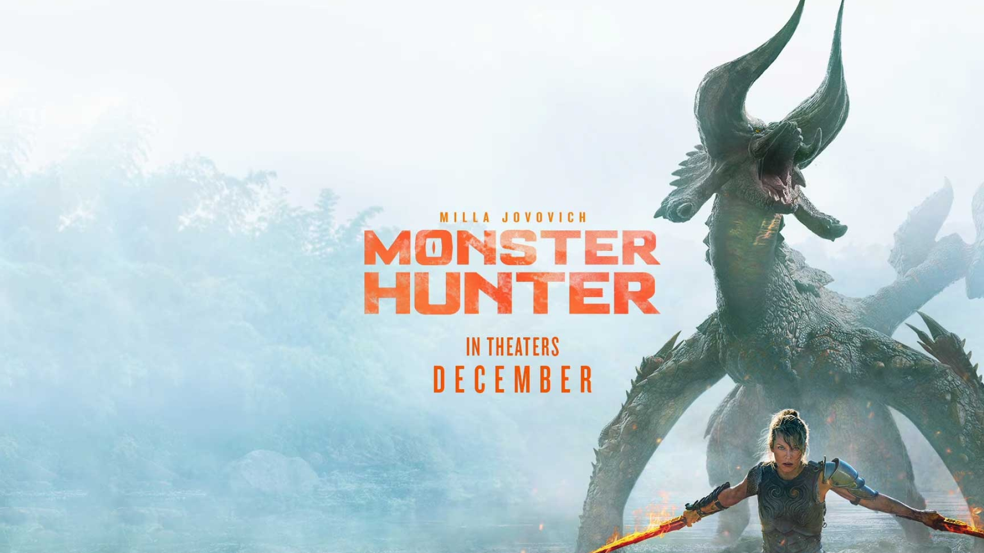 Monster Hunter: A world of dangerous and powerful monsters, Movie poster. 1920x1080 Full HD Wallpaper.
