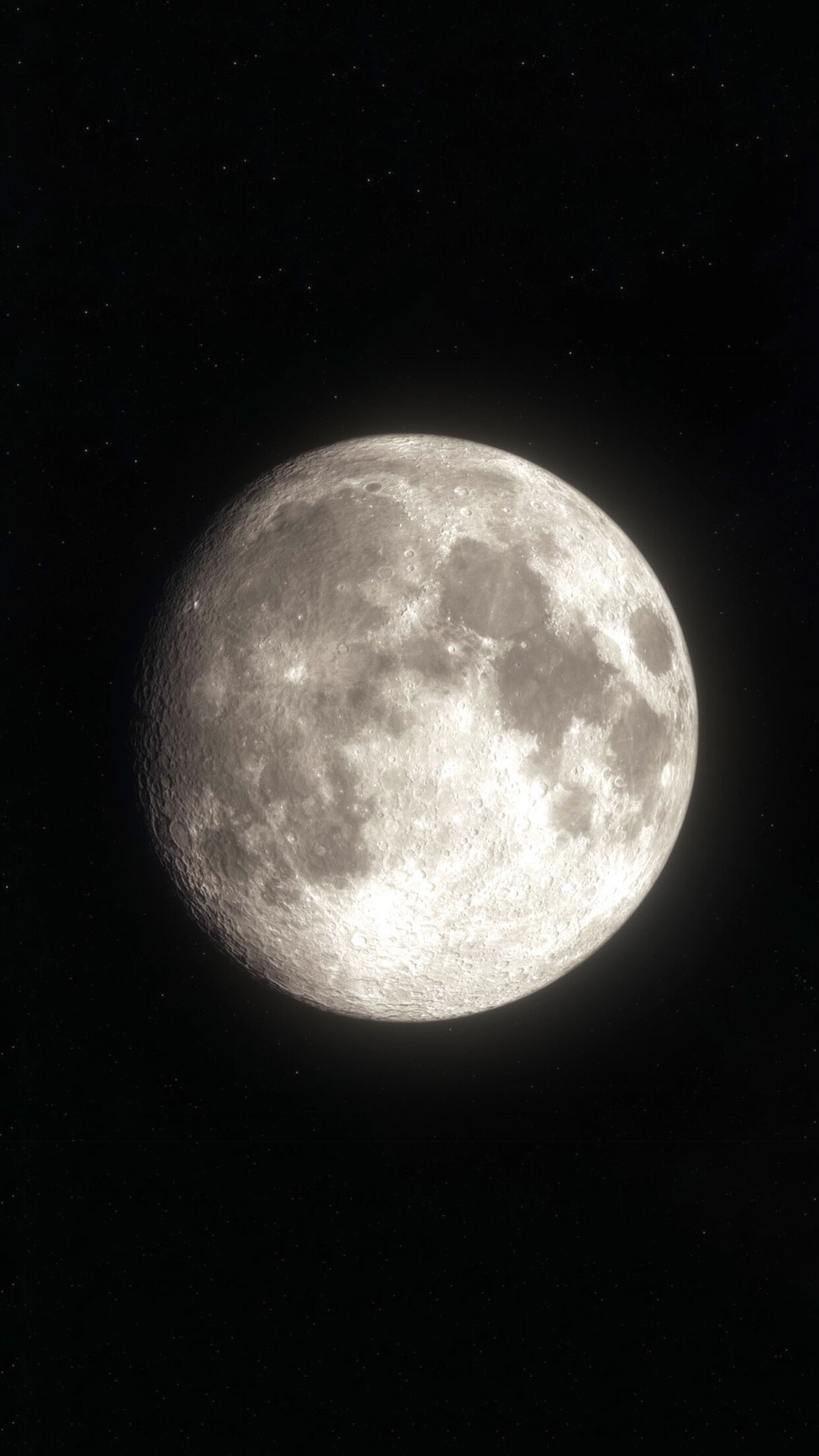 Moon: Celestial object, Appears fully illuminated from Earth's perspective. 1250x2210 HD Background.