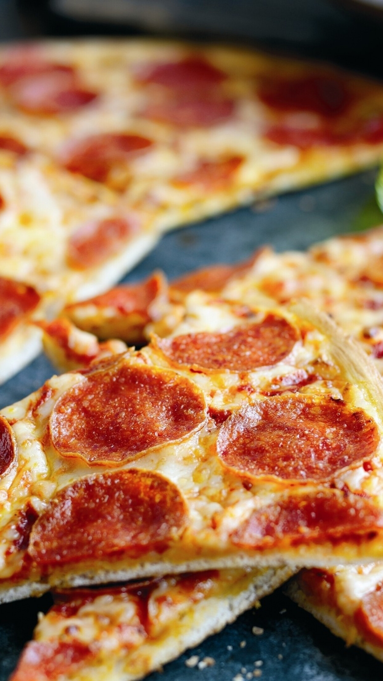 Pizza: Food, A round, baked crust topped with melted cheese and tomato sauce. 1250x2210 HD Wallpaper.