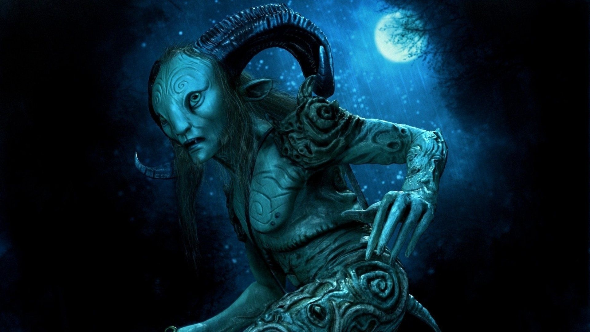 Pan's Labyrinth, Enigmatic faun character, Artistically rendered, Surreal fantasy, 1920x1080 Full HD Desktop