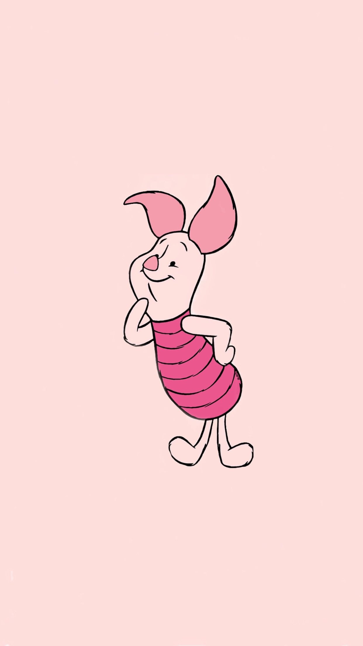 Piglet, Pink wallpaper, Winnie the Pooh drawing, Cute Disney, 1250x2210 HD Phone