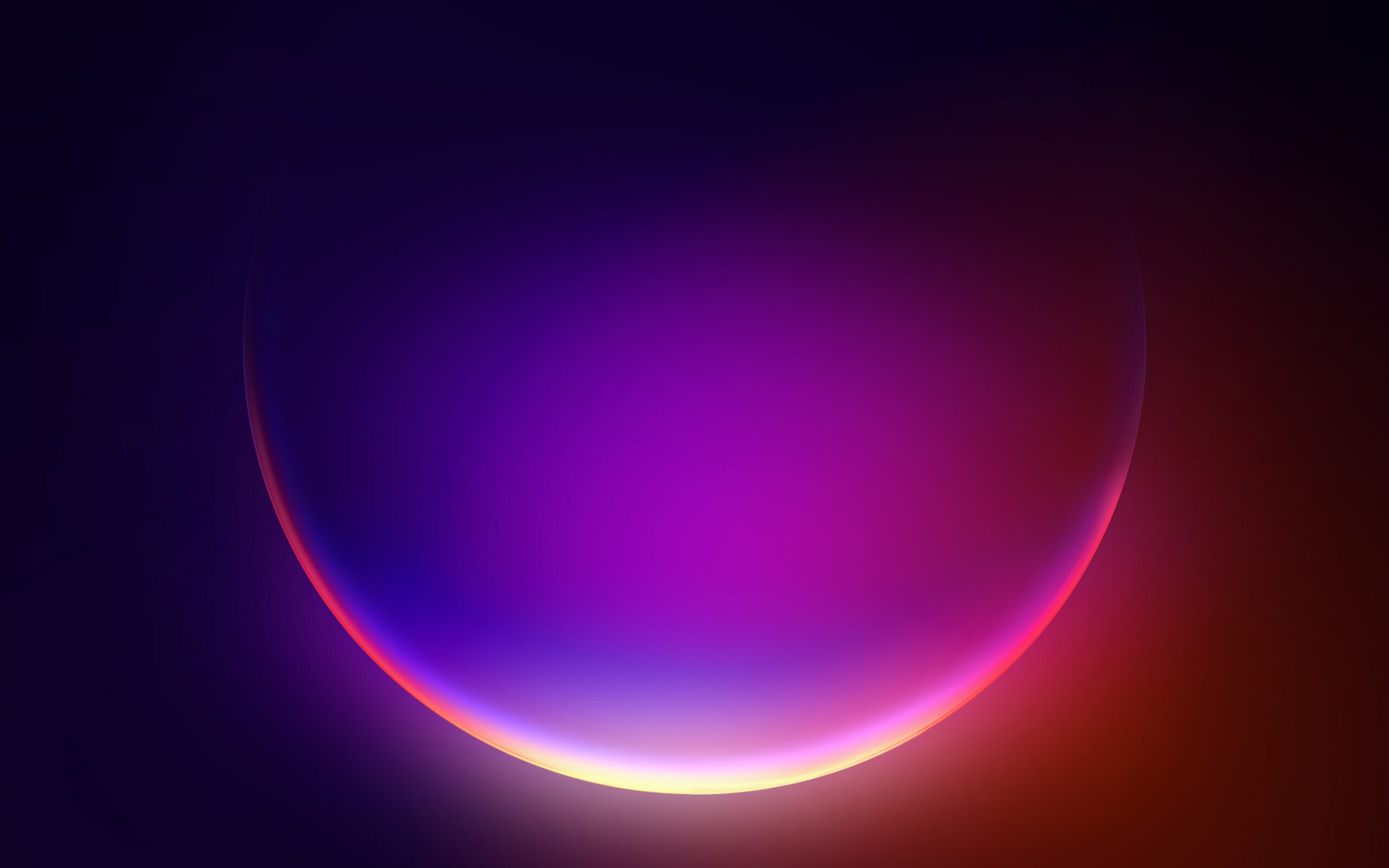 Glow in the Dark: Fluorescent hemisphere, Abstract, Neon circle. 2560x1600 HD Wallpaper.