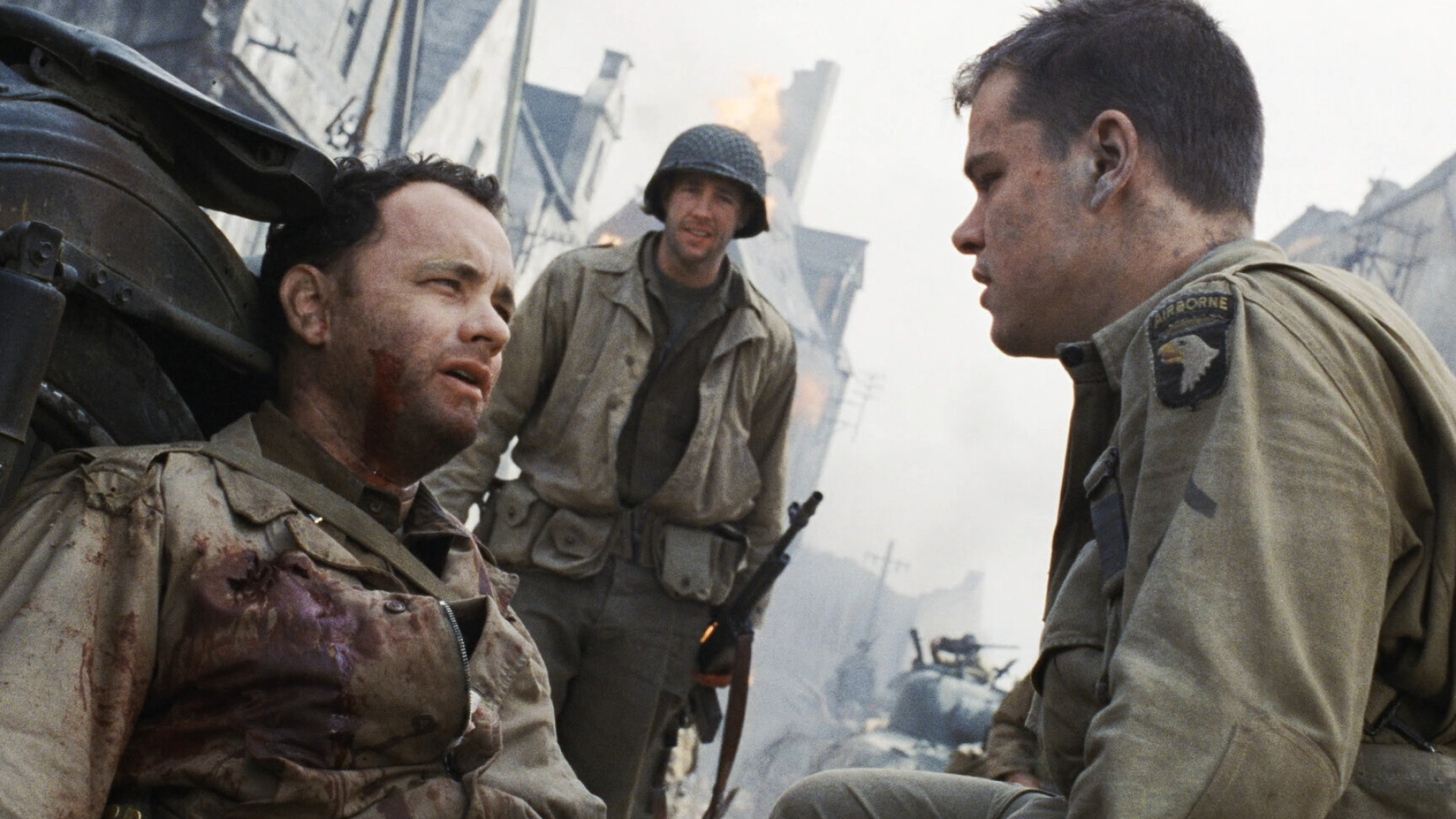 Saving Private Ryan: The Omaha Beach scene cost $11 million to shoot, and involved up to 1,000 extras. 1920x1080 Full HD Background.