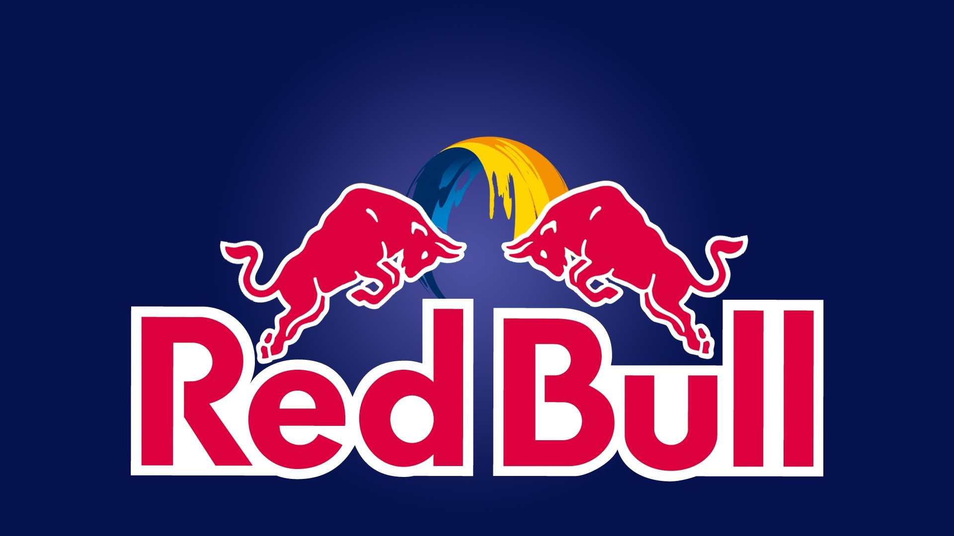 Red Bull Logo: A drink enhancing physical endurance, concentration and reaction speed. 1920x1080 Full HD Wallpaper.