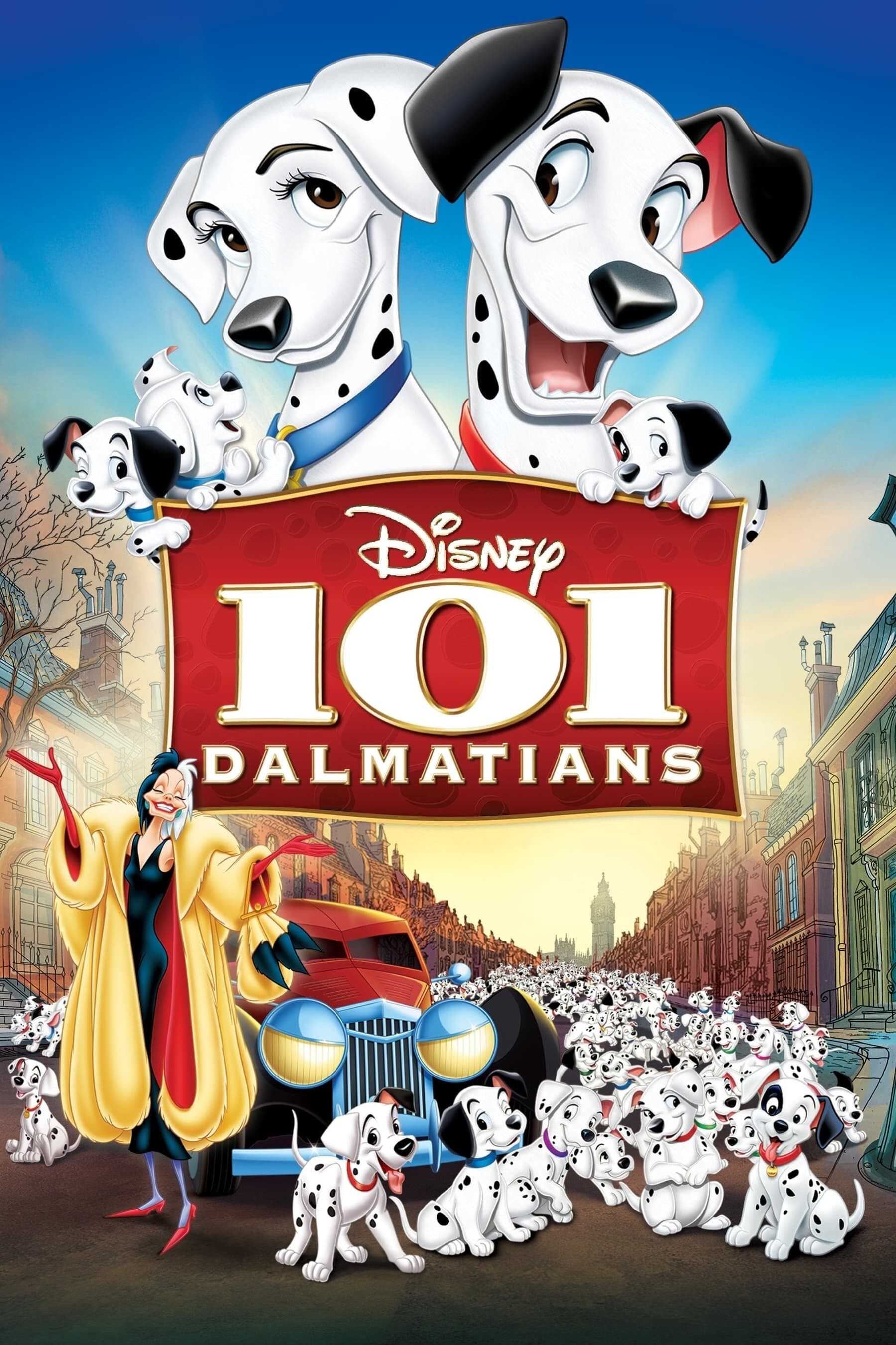 One Hundred and One Dalmatians: Directed by Hamilton Luske, Clyde Geronimi, and Wolfgang Reitherman, Animated cartoon. 1800x2700 HD Background.