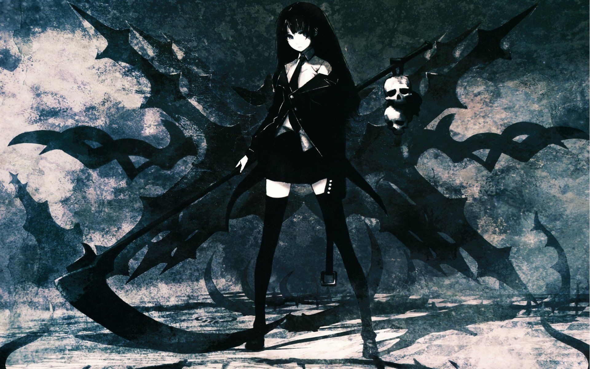 Black Rock Shooter, Unique backgrounds, Powerful imagery, Intriguing storyline, 1920x1200 HD Desktop