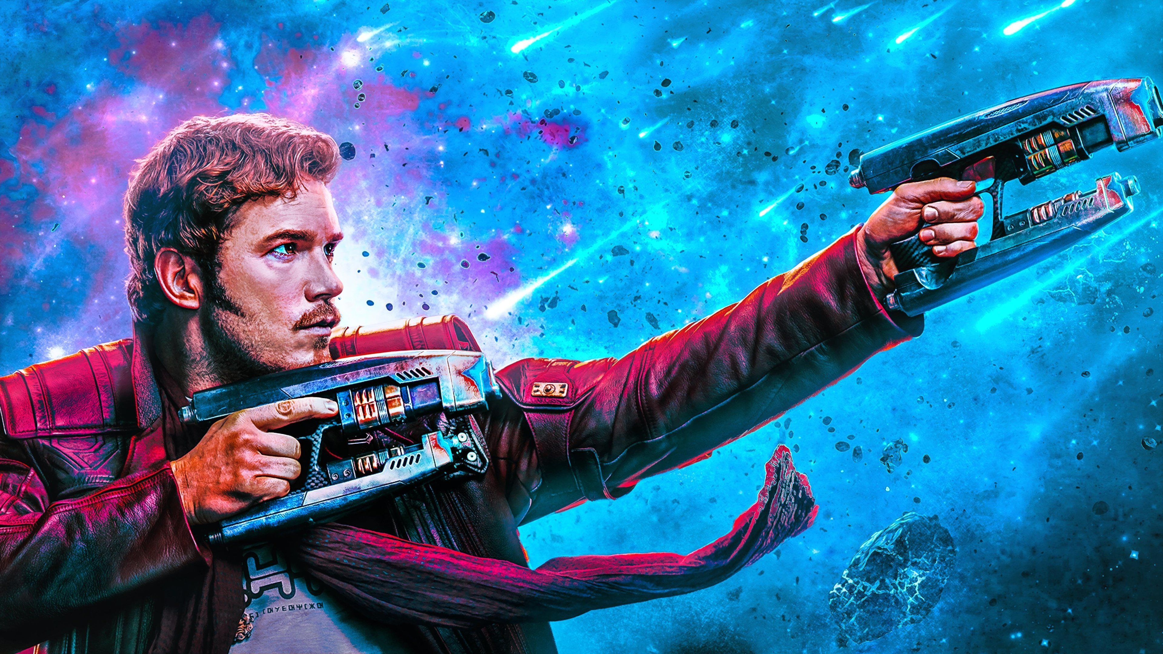 Chris Pratt: Peter Jason Quill, Star-Lord, The Marvel Cinematic Universe (MCU). 3840x2160 4K Wallpaper.