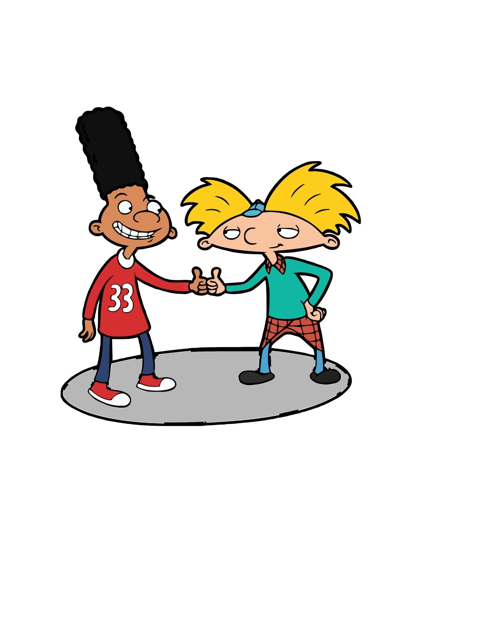 Hey Arnold, Arnold and Gerald, Retro cartoons, Laptop stickers, 1700x2200 HD Handy