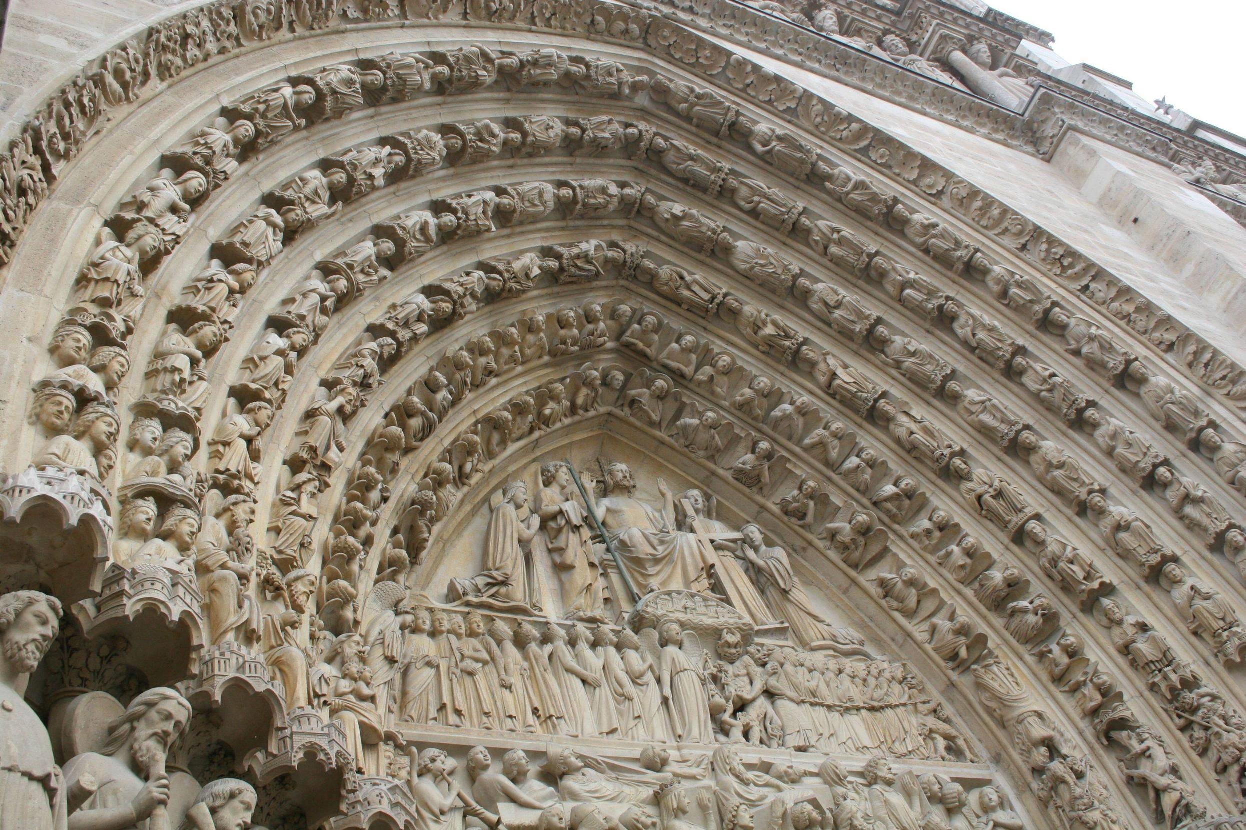 Notre-Dame Cathedral, Wooden doors, Intricate design, Entrance marvel, 2500x1670 HD Desktop