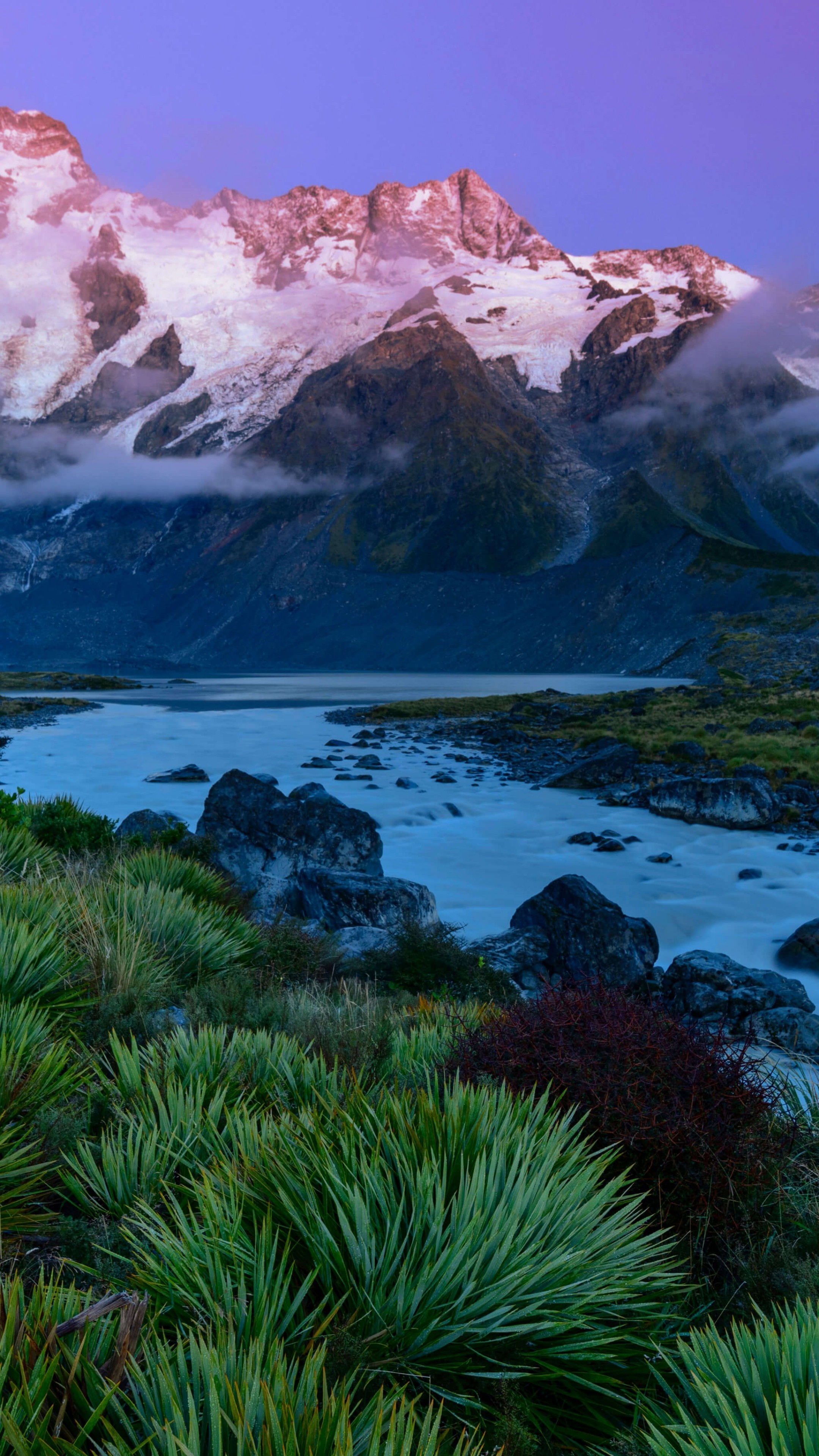 Mount Cook National Park, New Zealand mountains, 5K wallpaper, 2160x3840 4K Phone