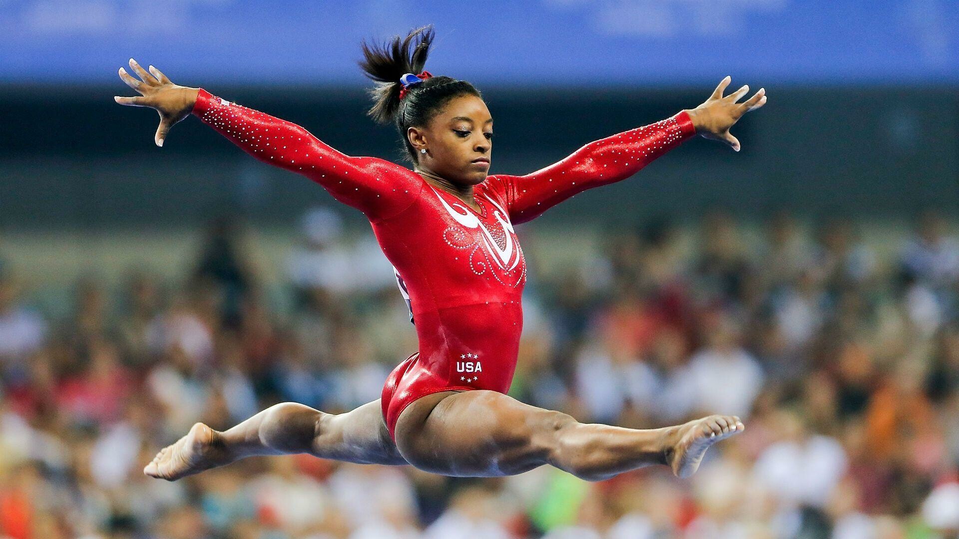 Simone Biles: She won the all-around title at the 2016 U.S. National Championships. 1920x1080 Full HD Wallpaper.