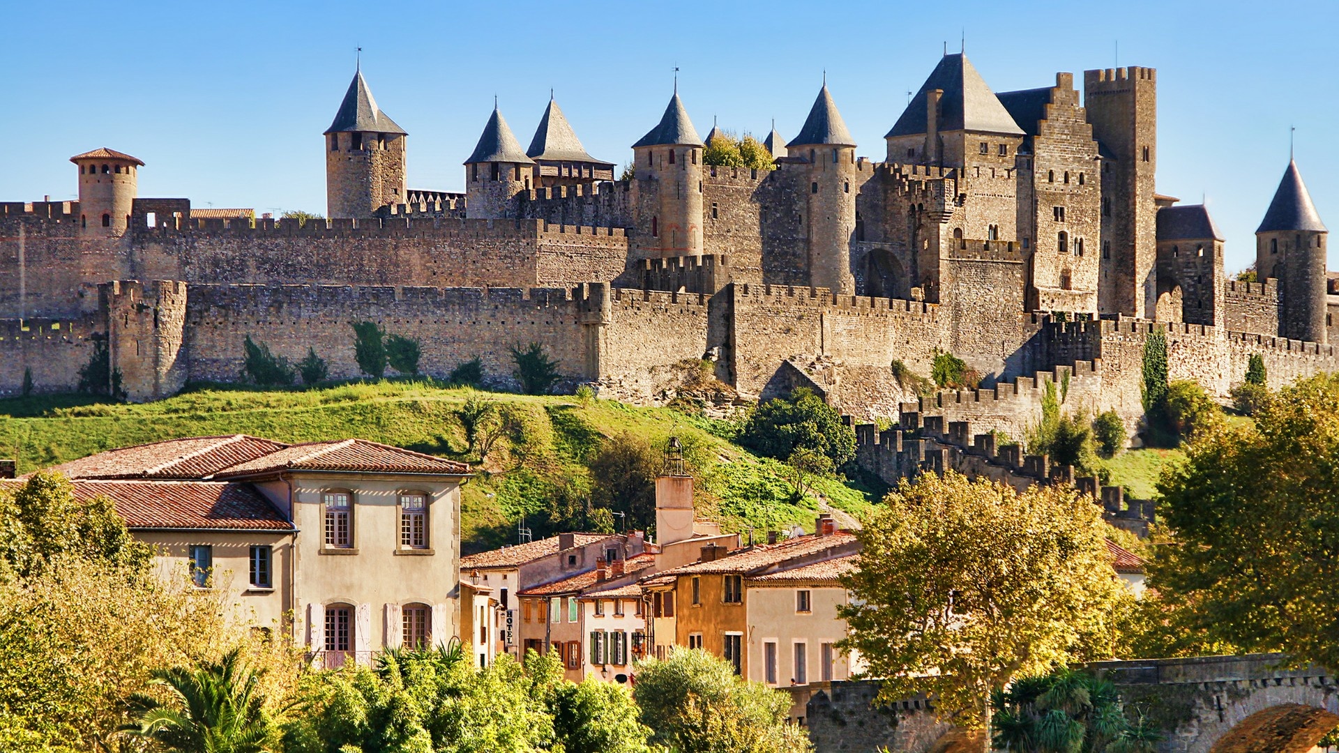 Carcassonne, Chateau Comtal, France, Travels, 1920x1080 Full HD Desktop