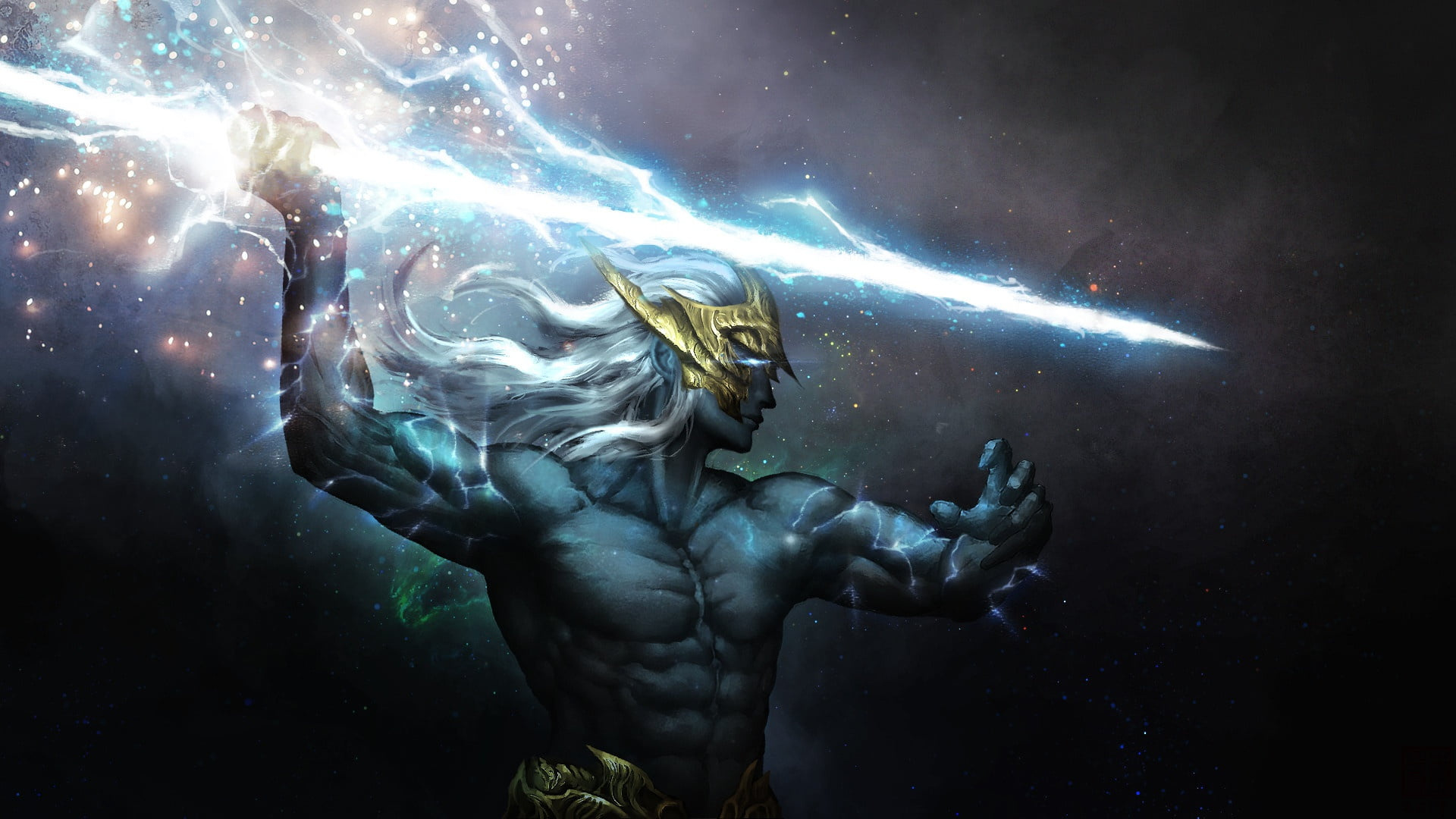 Zeus: The Thunderer, Young king of the Gods, Mount Olympus. 1920x1080 Full HD Wallpaper.