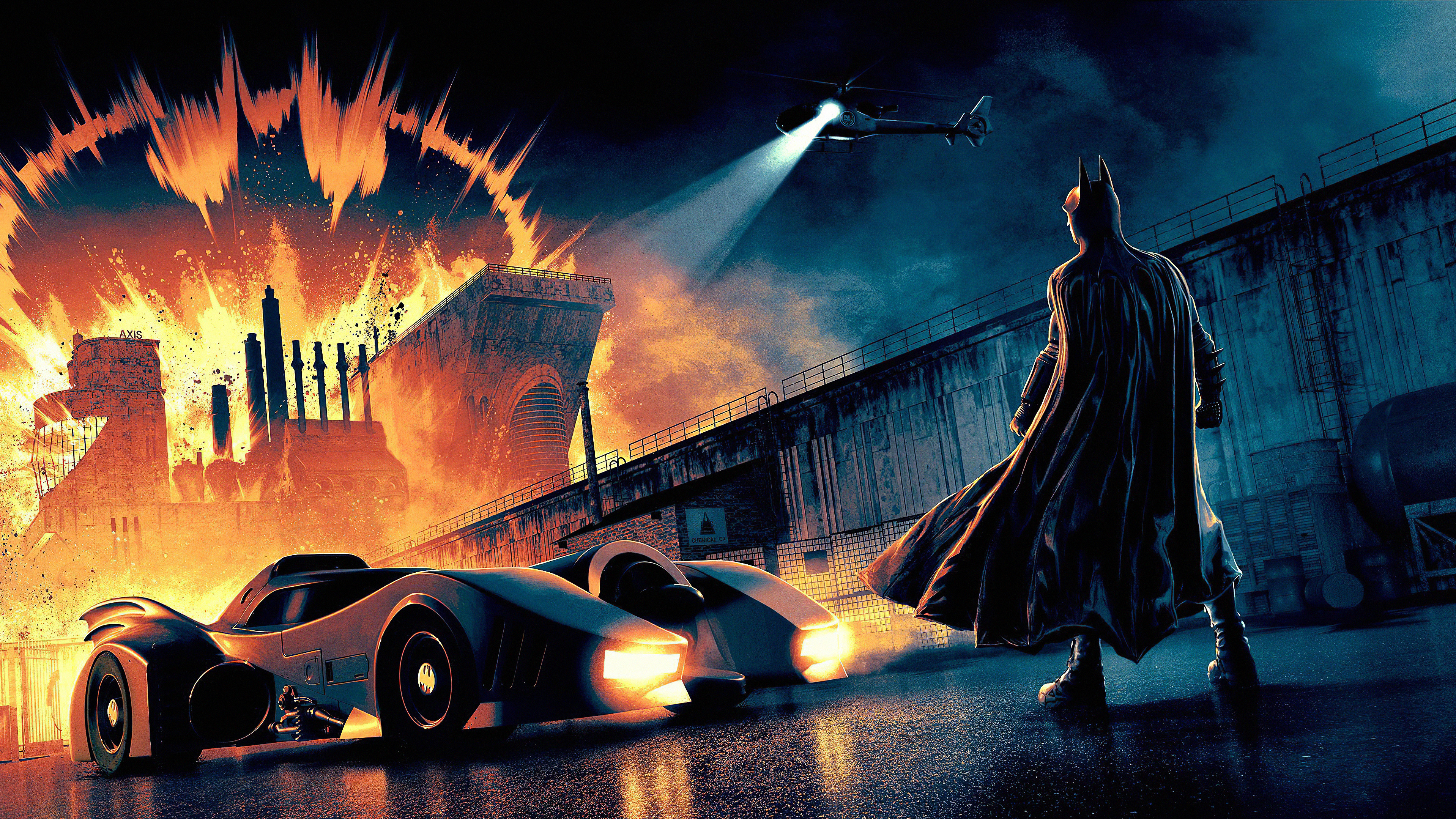 HD Batmobile wallpaper, Dark Knight vehicle, Heroic iconography, Comic book-inspired imagery, 3840x2160 HD Desktop