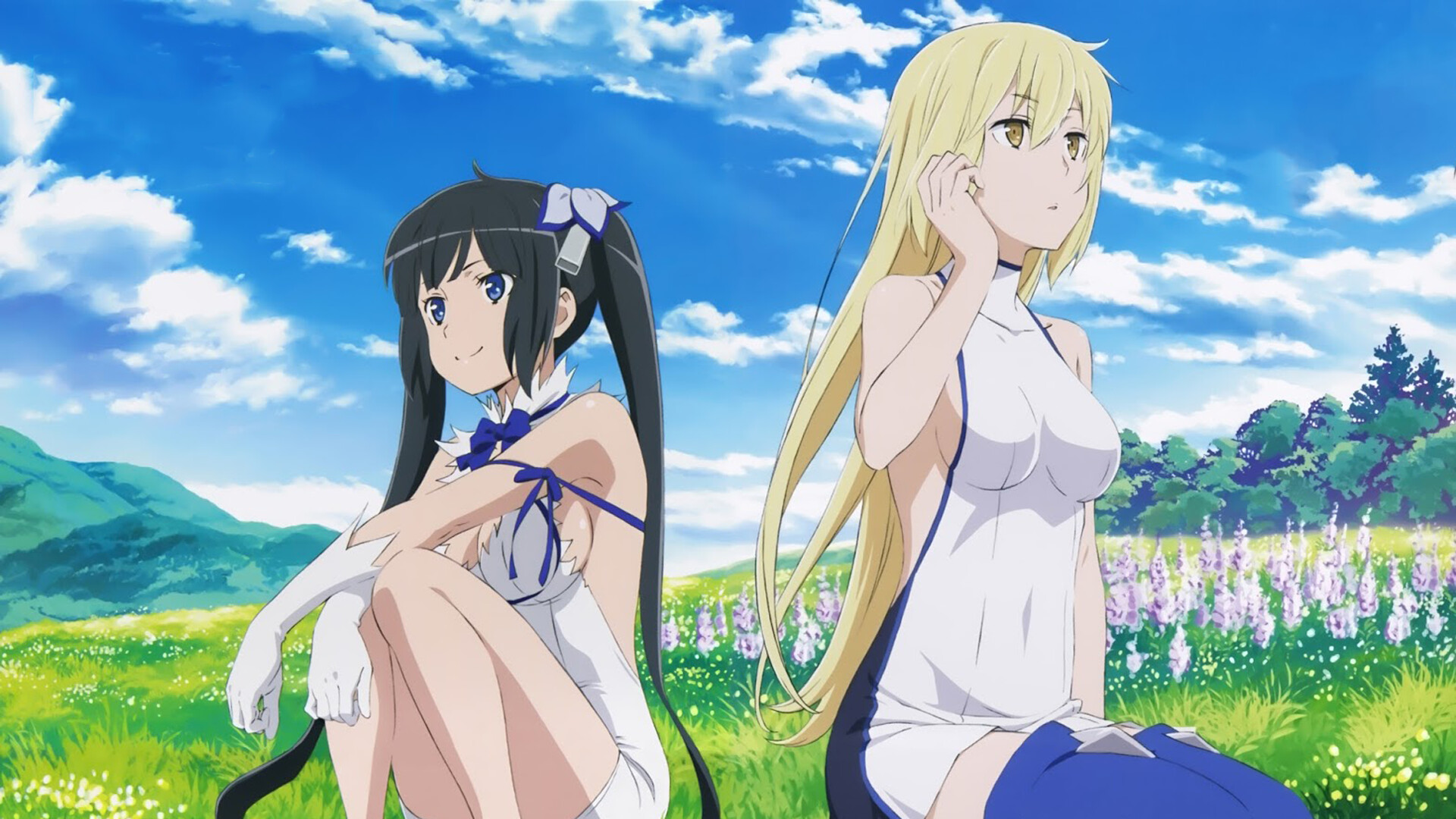 Is It Wrong to Try to Pick Up Girls in a Dungeon?: DanMachi, Fantasy anime, Ais, Vesta. 1920x1080 Full HD Background.