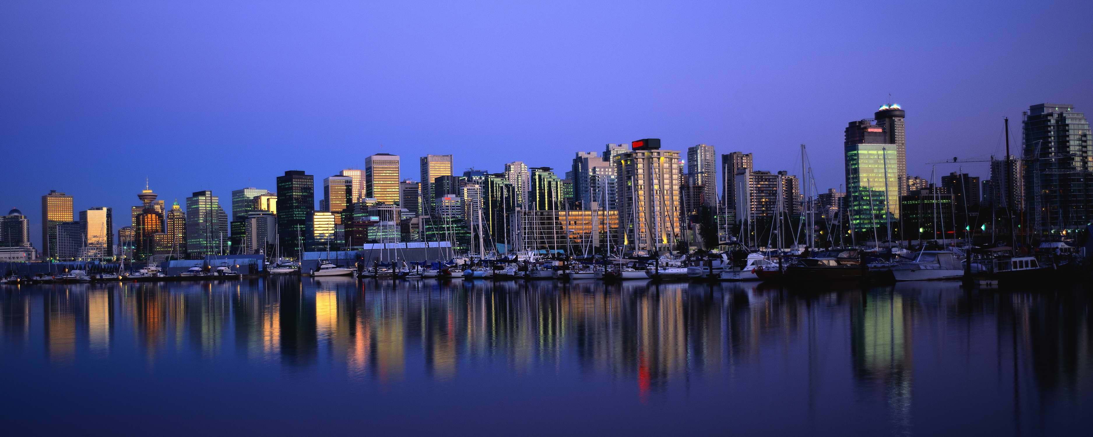 Vancouver Skyline, Travels, Vancouver HD, Backgrounds, 3750x1500 Dual Screen Desktop