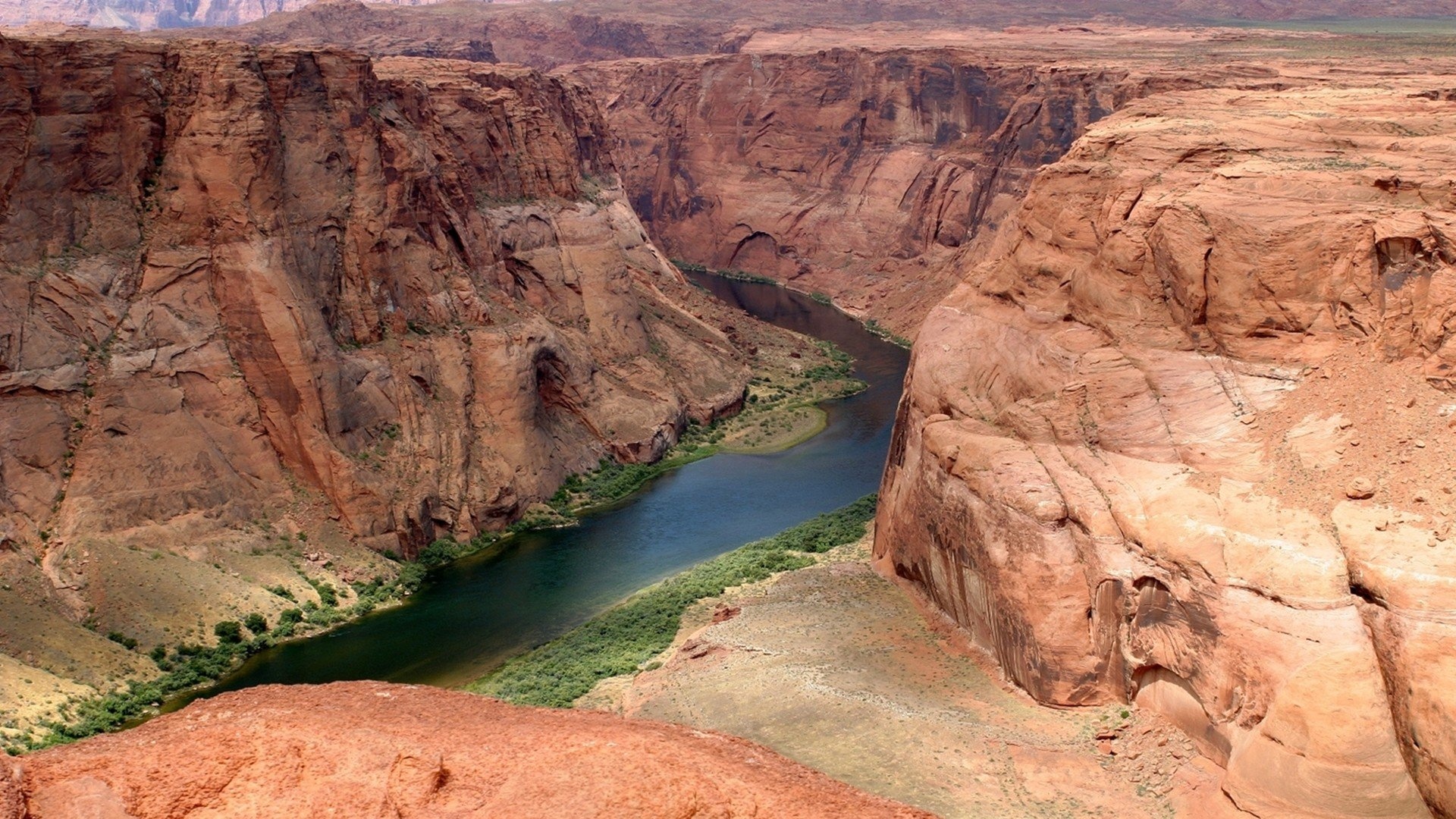 Colorado River, Red canyon cliffs, Arizona rivers, Nature, 1920x1080 Full HD Desktop