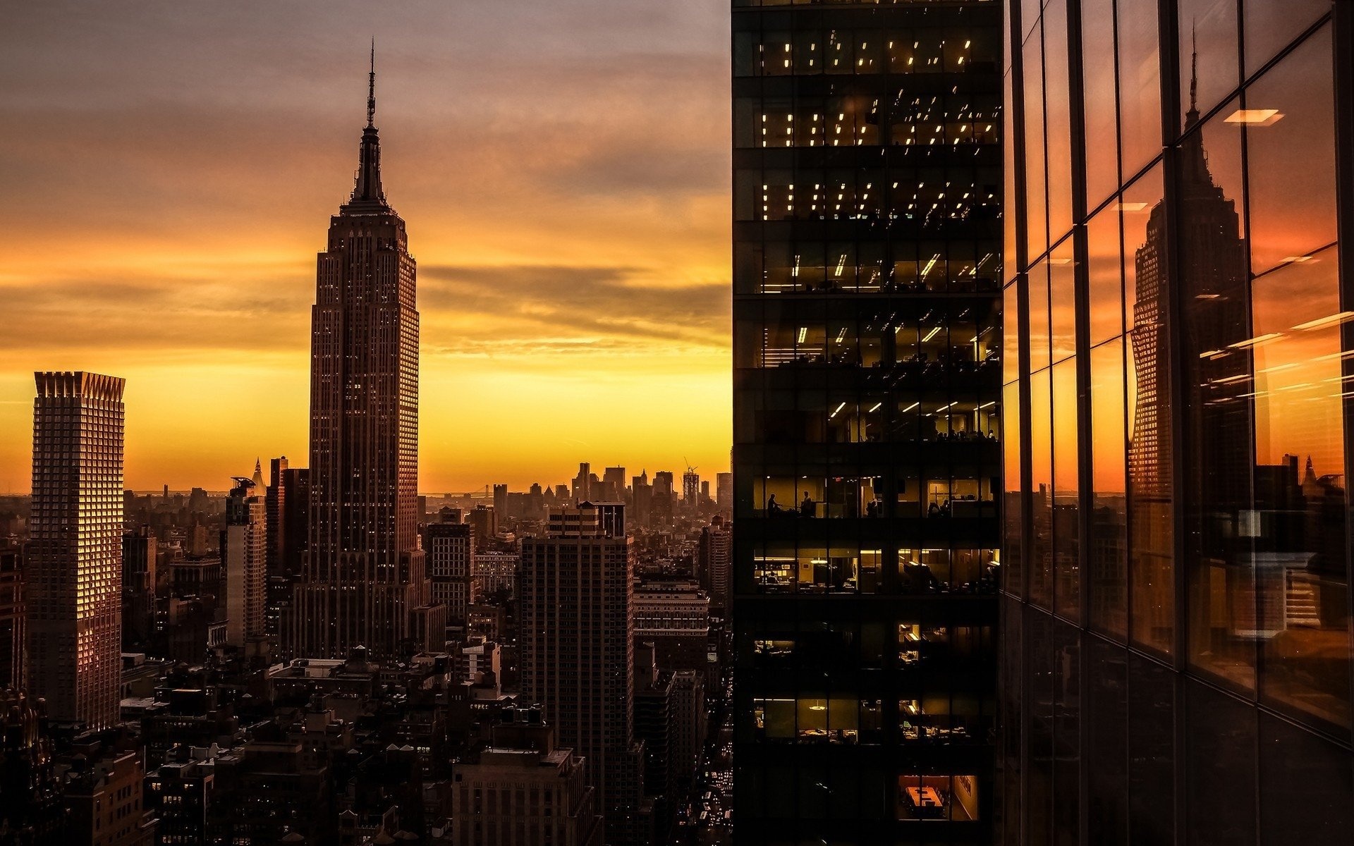 New York sunset, Stunning city view, Twilight beauty, Urban photography, 1920x1200 HD Desktop