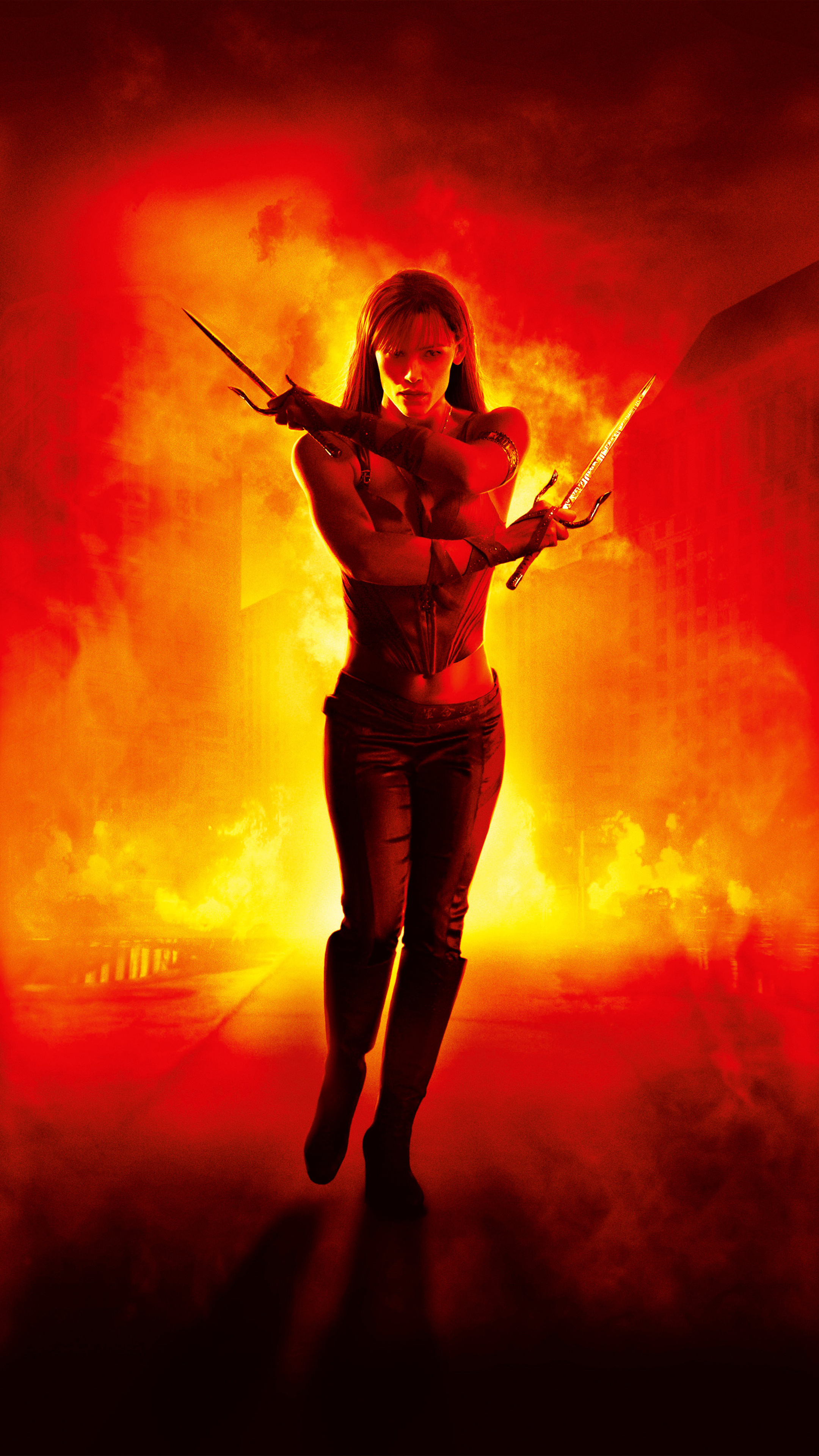 Elektra: A love interest of the superhero Matt Murdock - Daredevil. 2160x3840 4K Background.