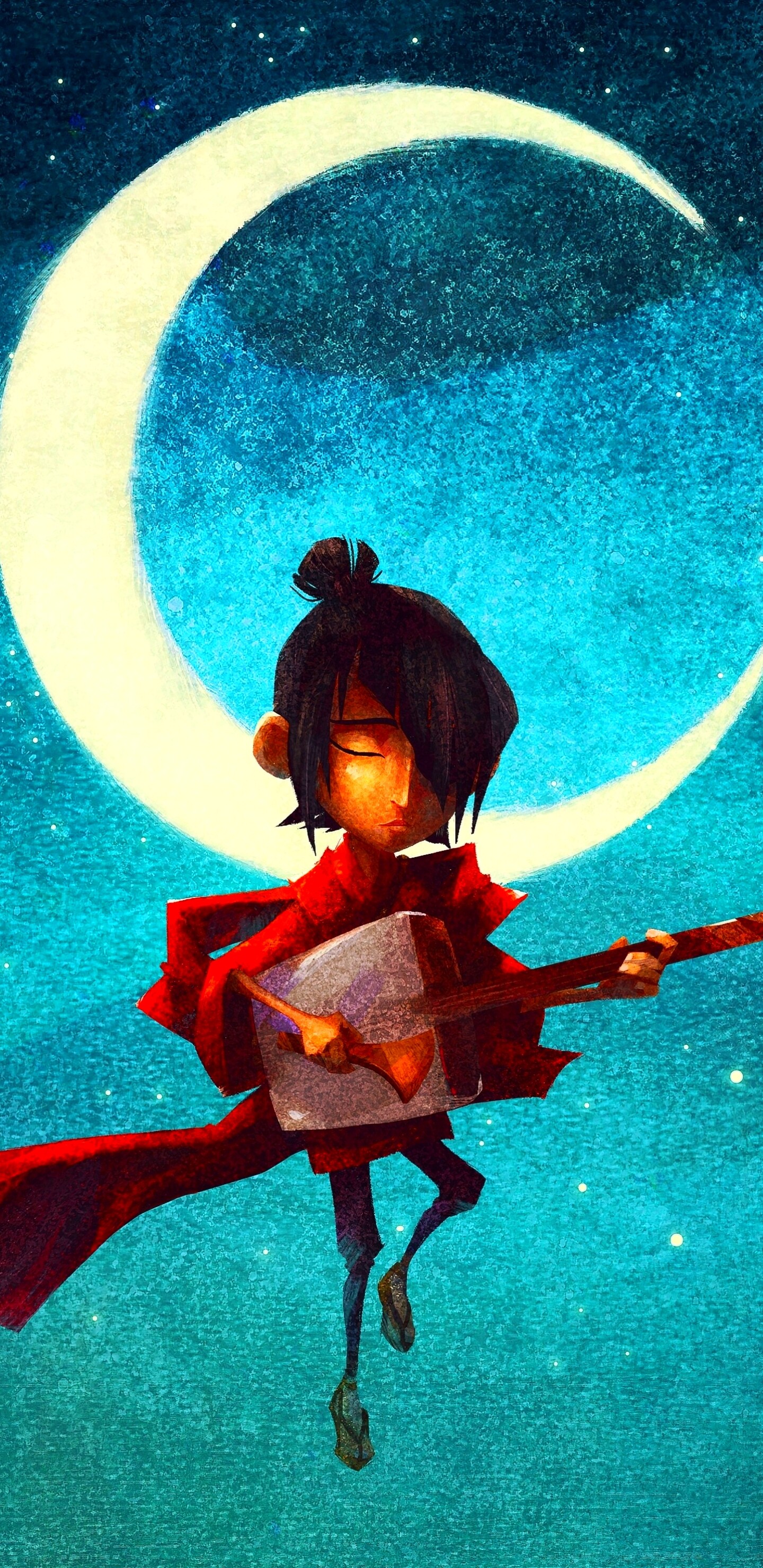 Kubo and the Two Strings: A young boy who wields a magical shamisen, A Japanese stringed instrument. 1440x2960 HD Wallpaper.
