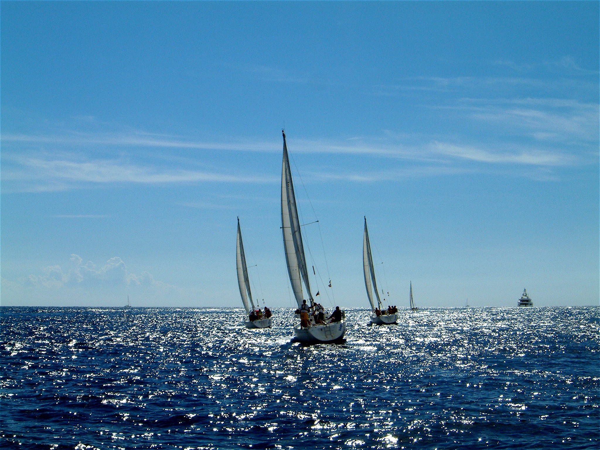 Yacht Racing: Sea, Sail, Corsica, Sailboats, Sardinia, Sailing ship, Windsports, Sailboat contesting. 2050x1540 HD Background.