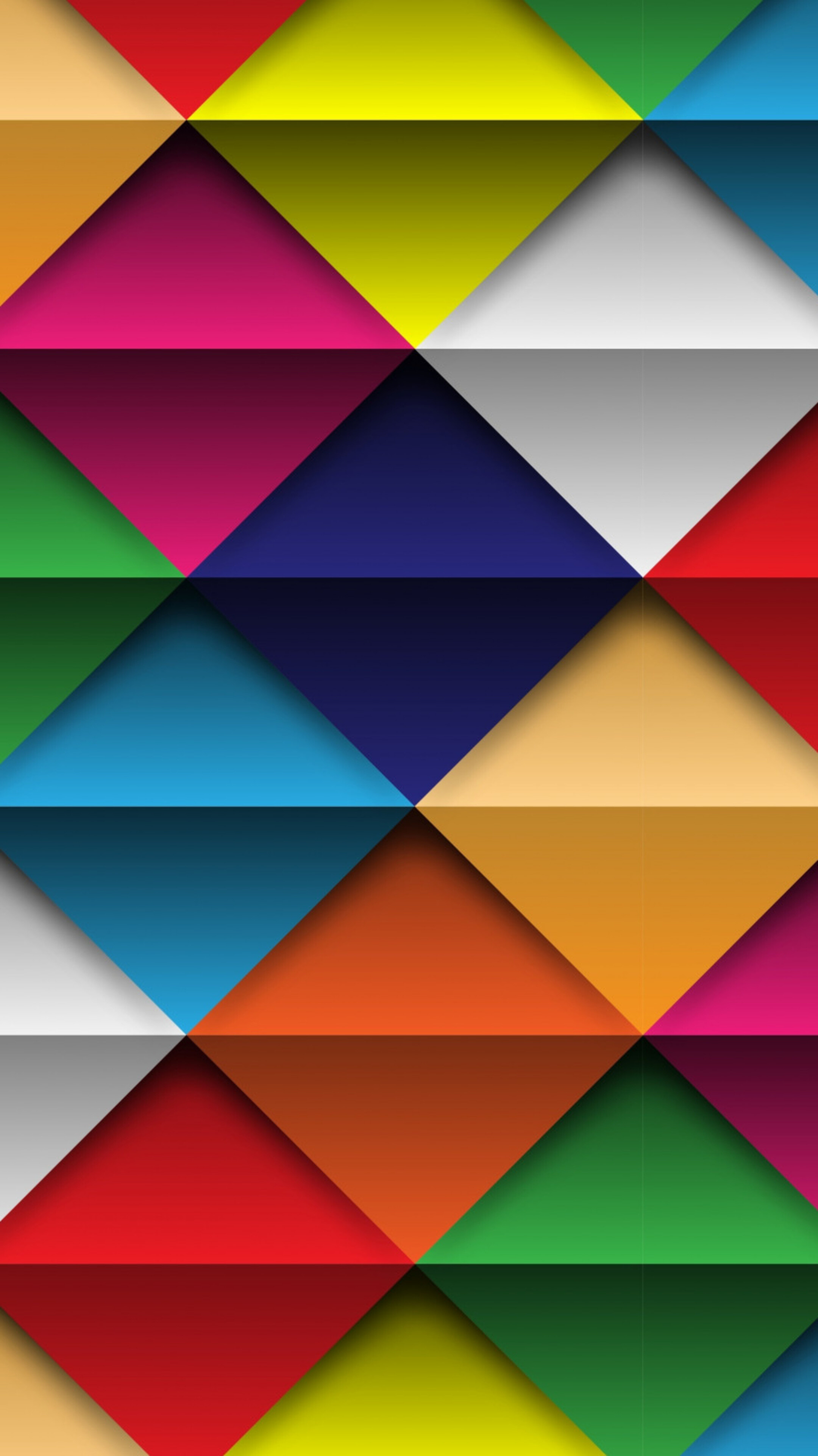 Geometric Abstract: Colorful shapes, Triangle, Right angles, Squares. 2160x3840 4K Background.
