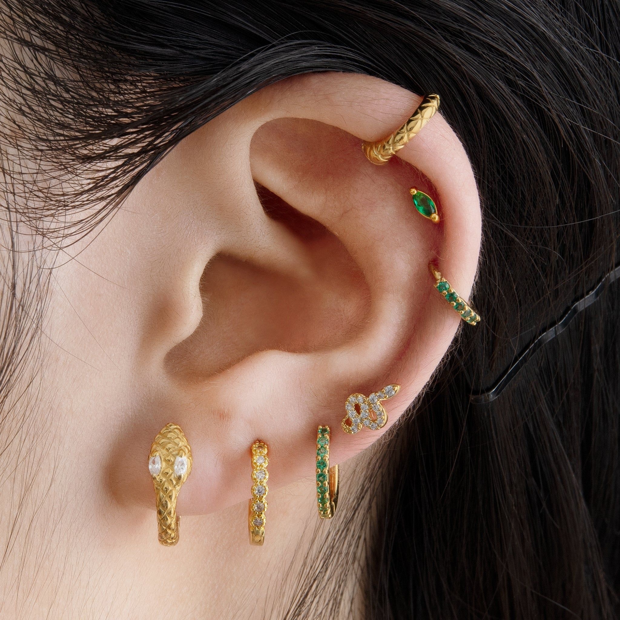 Serpent bite huggie earrings, Helix piercing, Bold and daring, Edgy and cool, 2050x2050 HD Phone