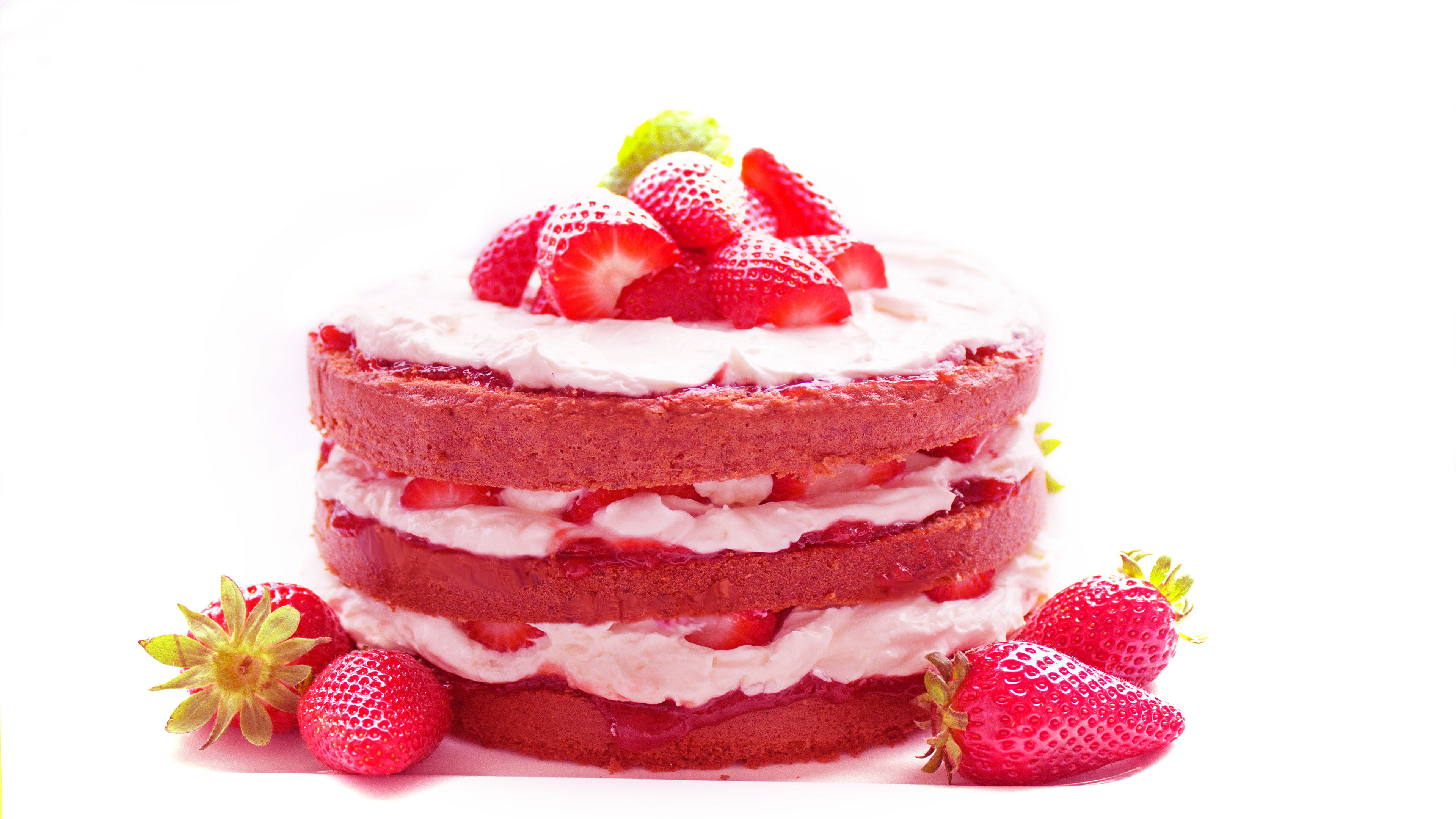 Cake: A baked dessert that is typically sweet and enjoyed on special occasions. 3840x2160 4K Wallpaper.