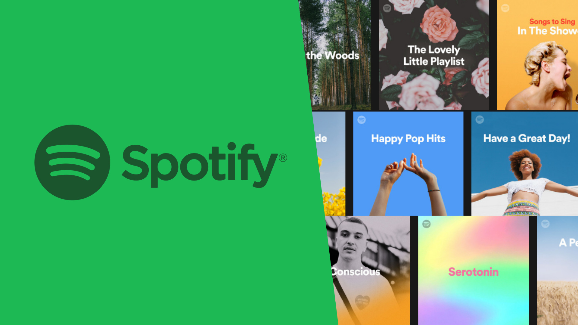 Spotify: A Swedish audio streaming and media services provider, Playlists. 1920x1080 Full HD Background.