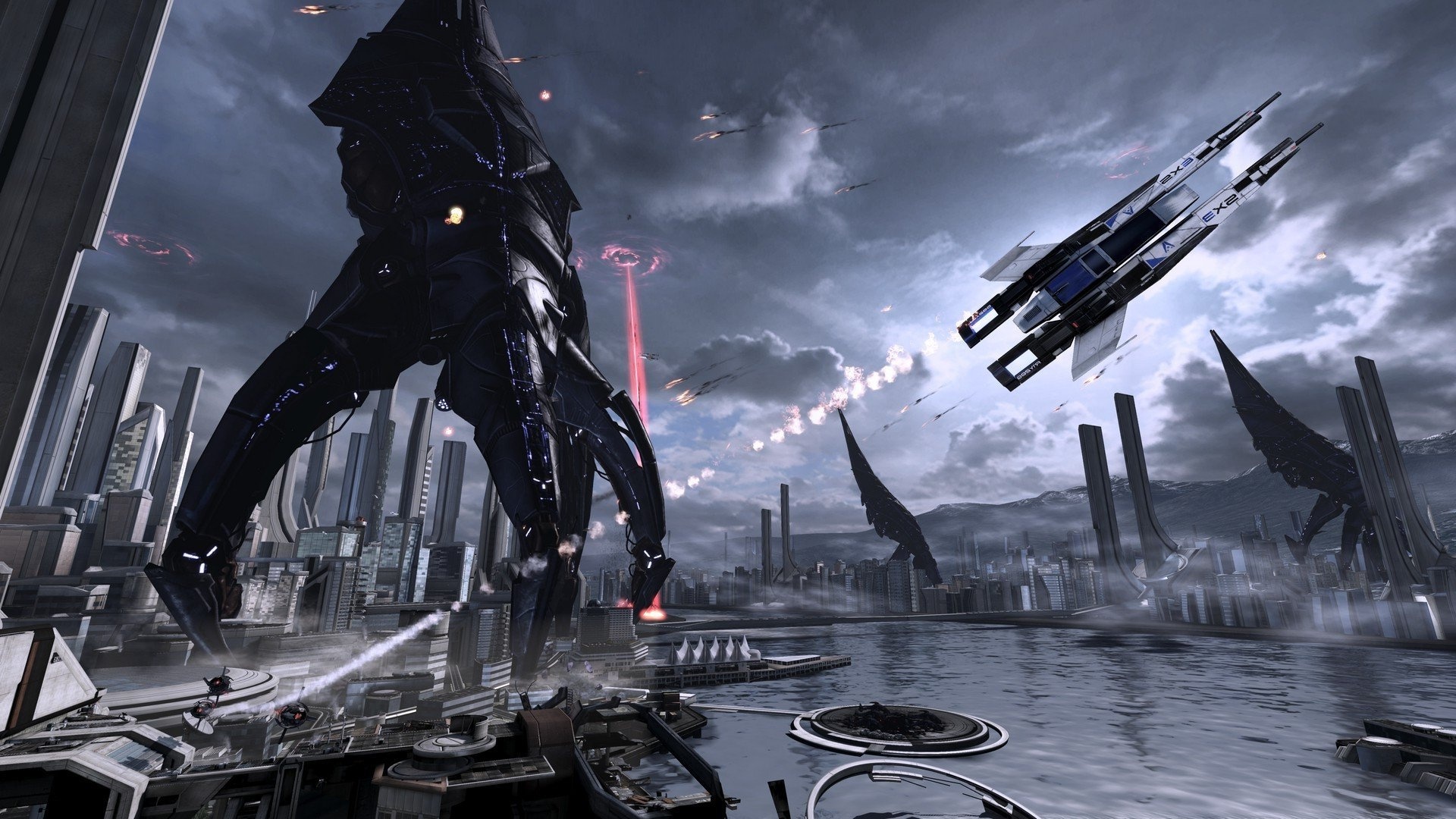 Mass Effect Reaper, Terrifying threat, Intergalactic war, Heroic struggle, 1920x1080 Full HD Desktop