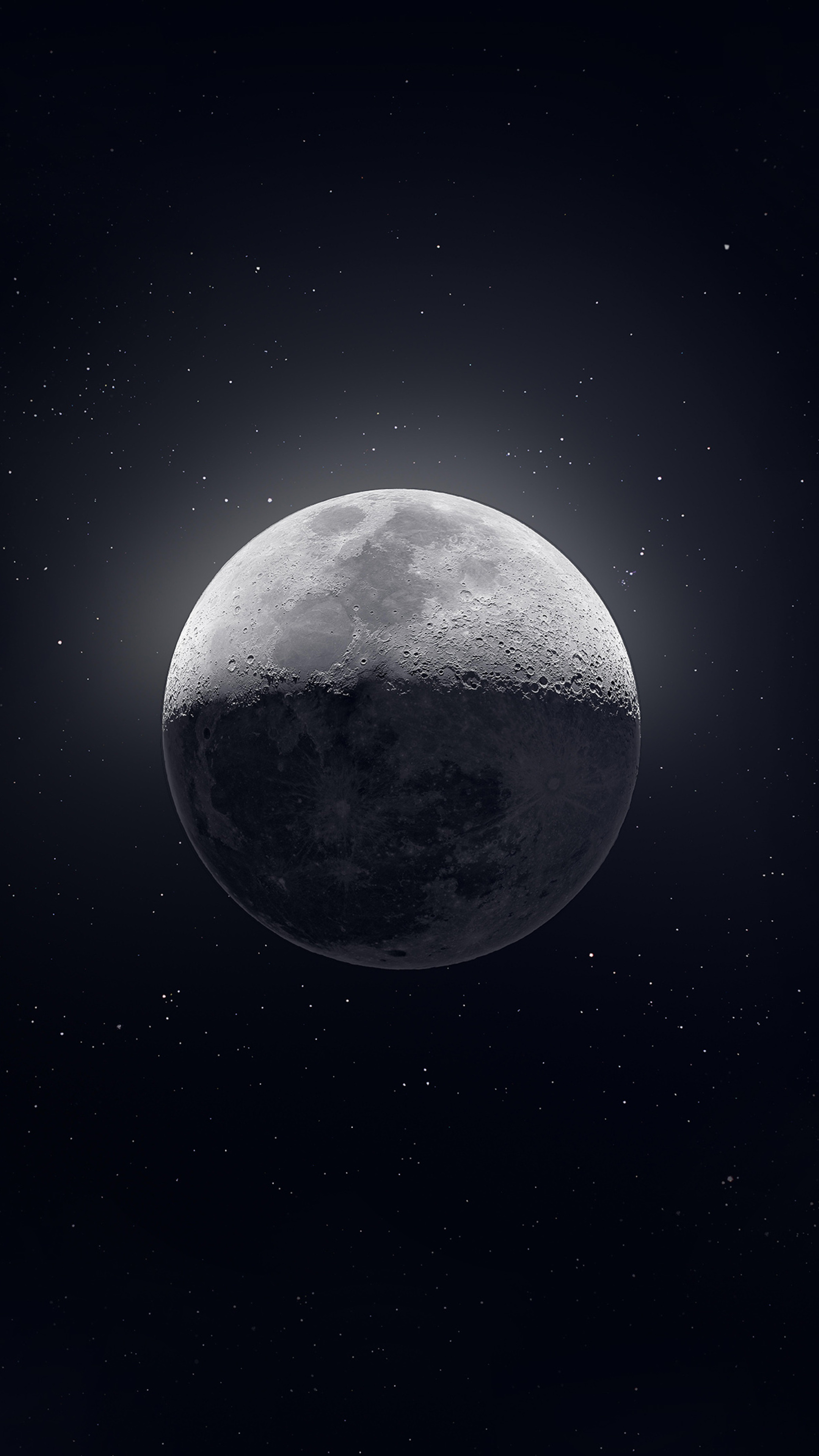 Moon in shadow, Sony Xperia visuals, Dark scene, Celestial beauty, 4K resolution, 2160x3840 4K Phone
