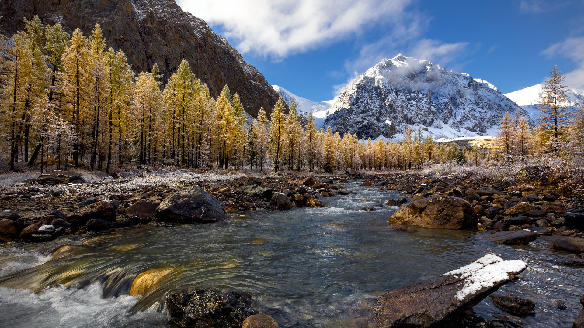 Altai Mountains, Autumn river, Russia travels, North Chuyskiy ridge, 1920x1080 Full HD Desktop