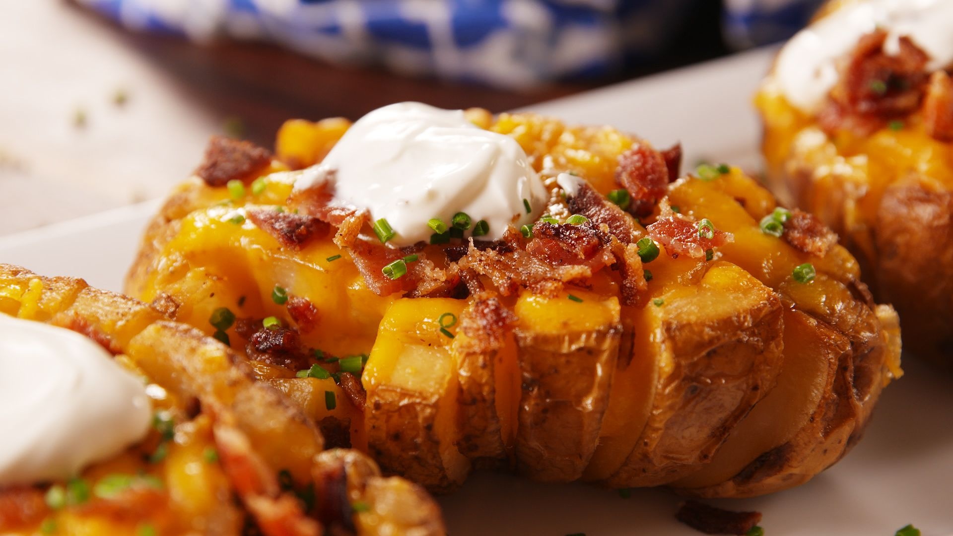 Baked potato recipe, Mouthwatering presentation, Irresistible flavors, Perfectly cooked, 1920x1080 Full HD Desktop