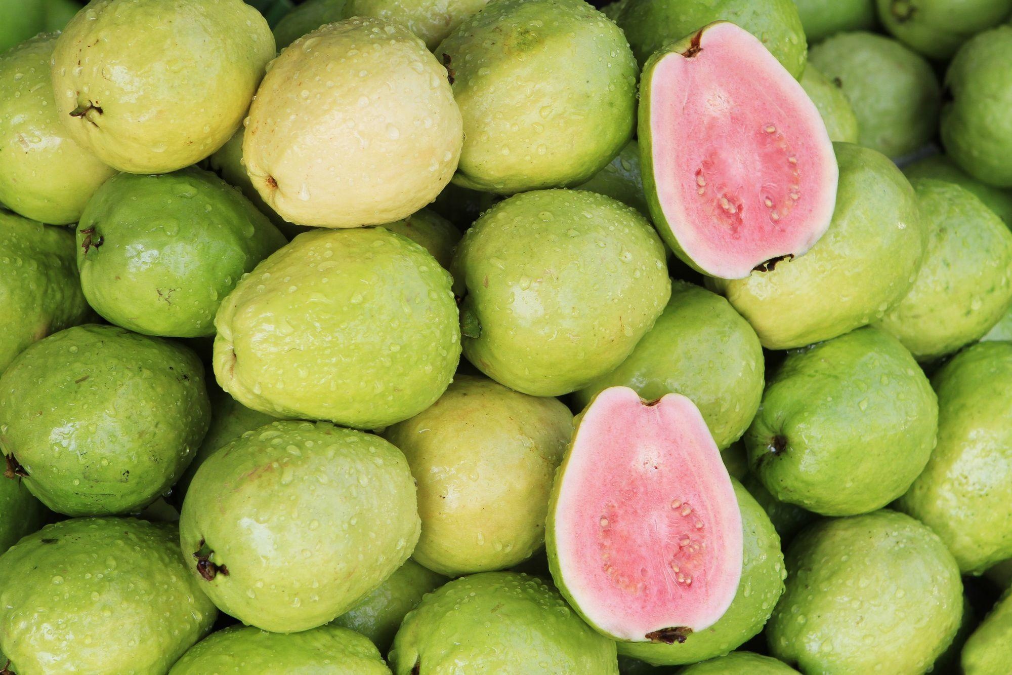 Guava: Fresh guavas, Rich in vitamins A, B, and C. 2000x1340 HD Background.