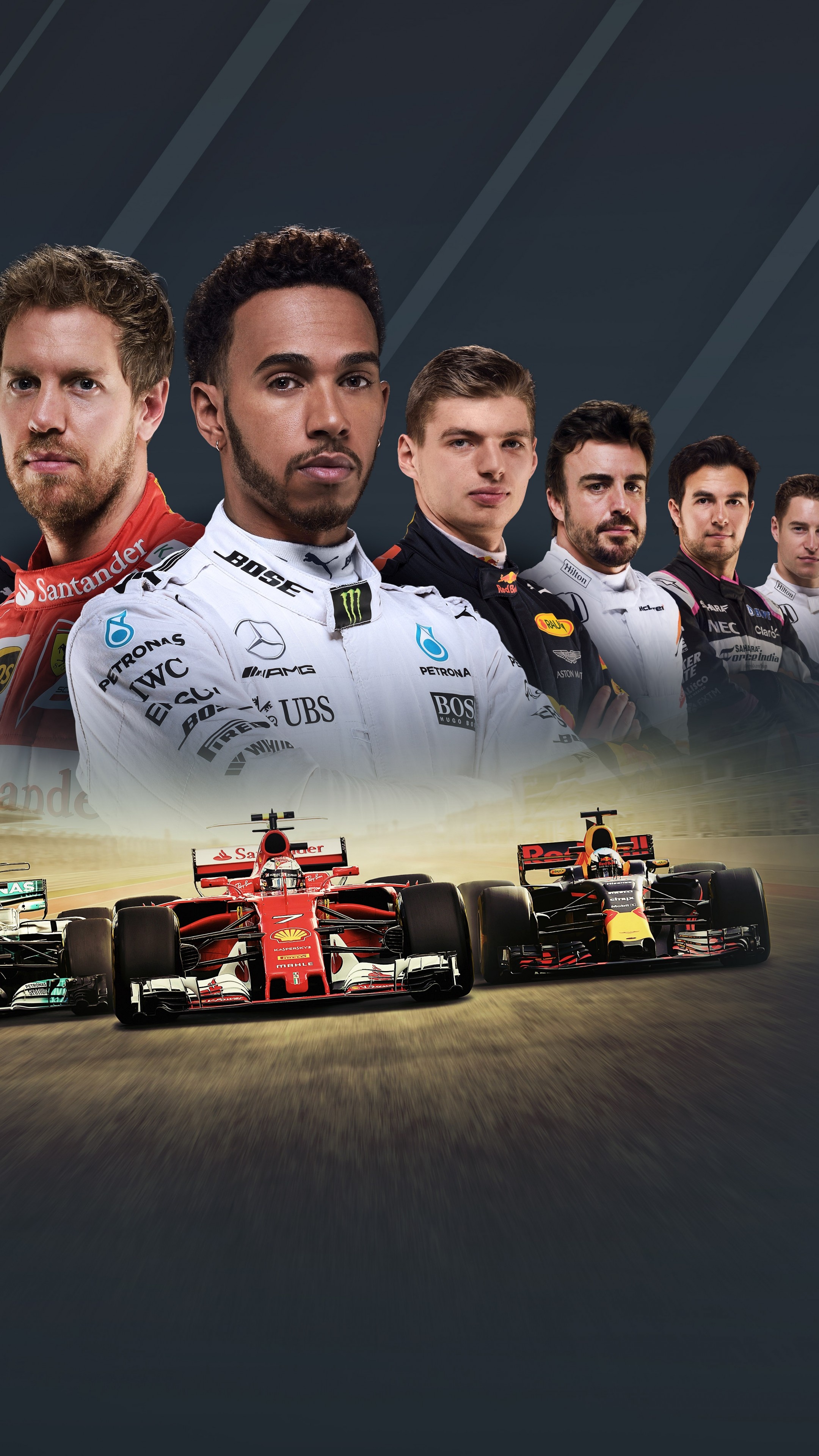 Formula 1: The most popular annual car-race series in the world. 2160x3840 4K Background.