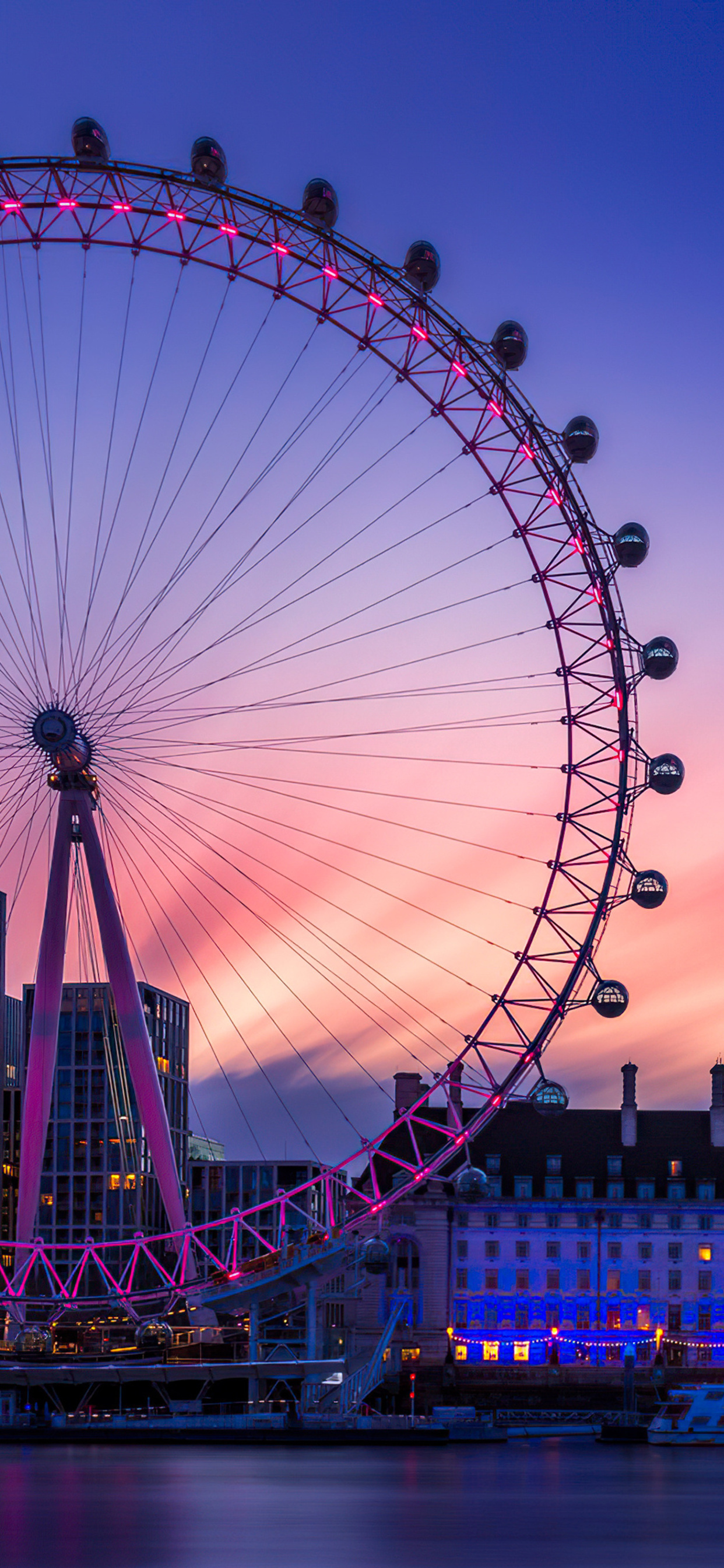 London Eye, Breathtaking dawn, 4K wallpaper, iPhone XS Max, 1250x2690 HD Handy