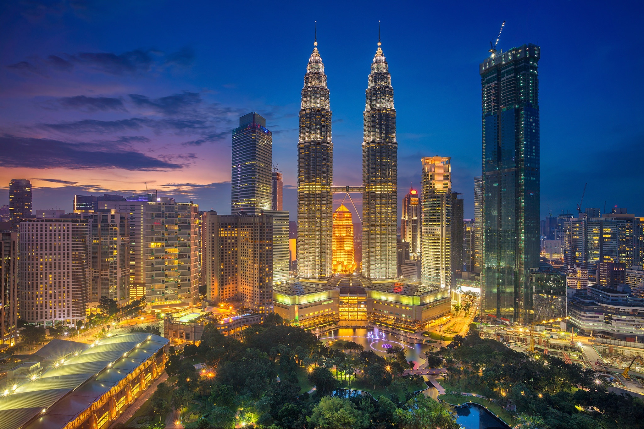 Petronas Twin Towers, Night skyline, Cityscape wallpaper, Skyscraper view, 2050x1370 HD Desktop